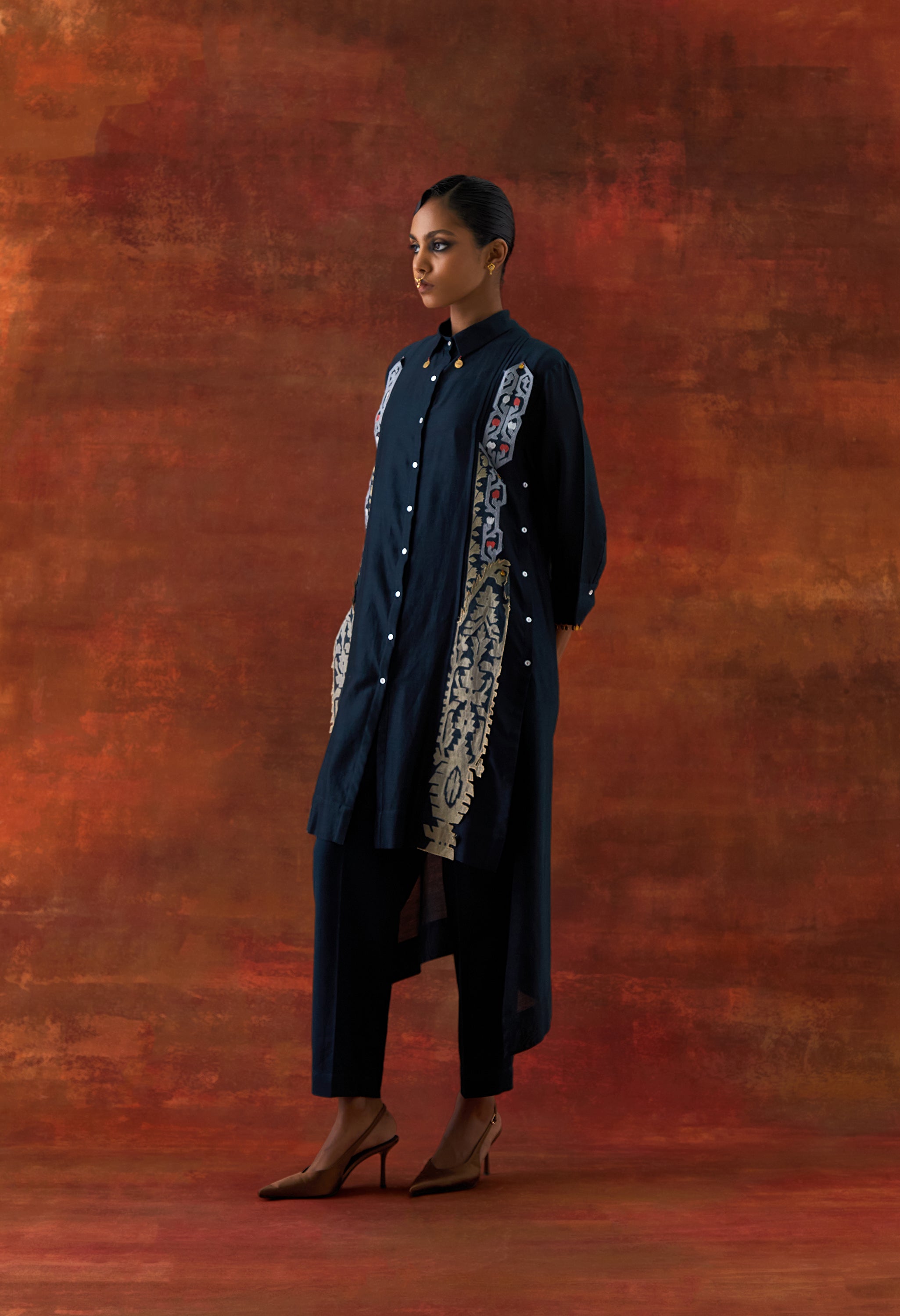 PLEATED SHIRT WITH PANTS