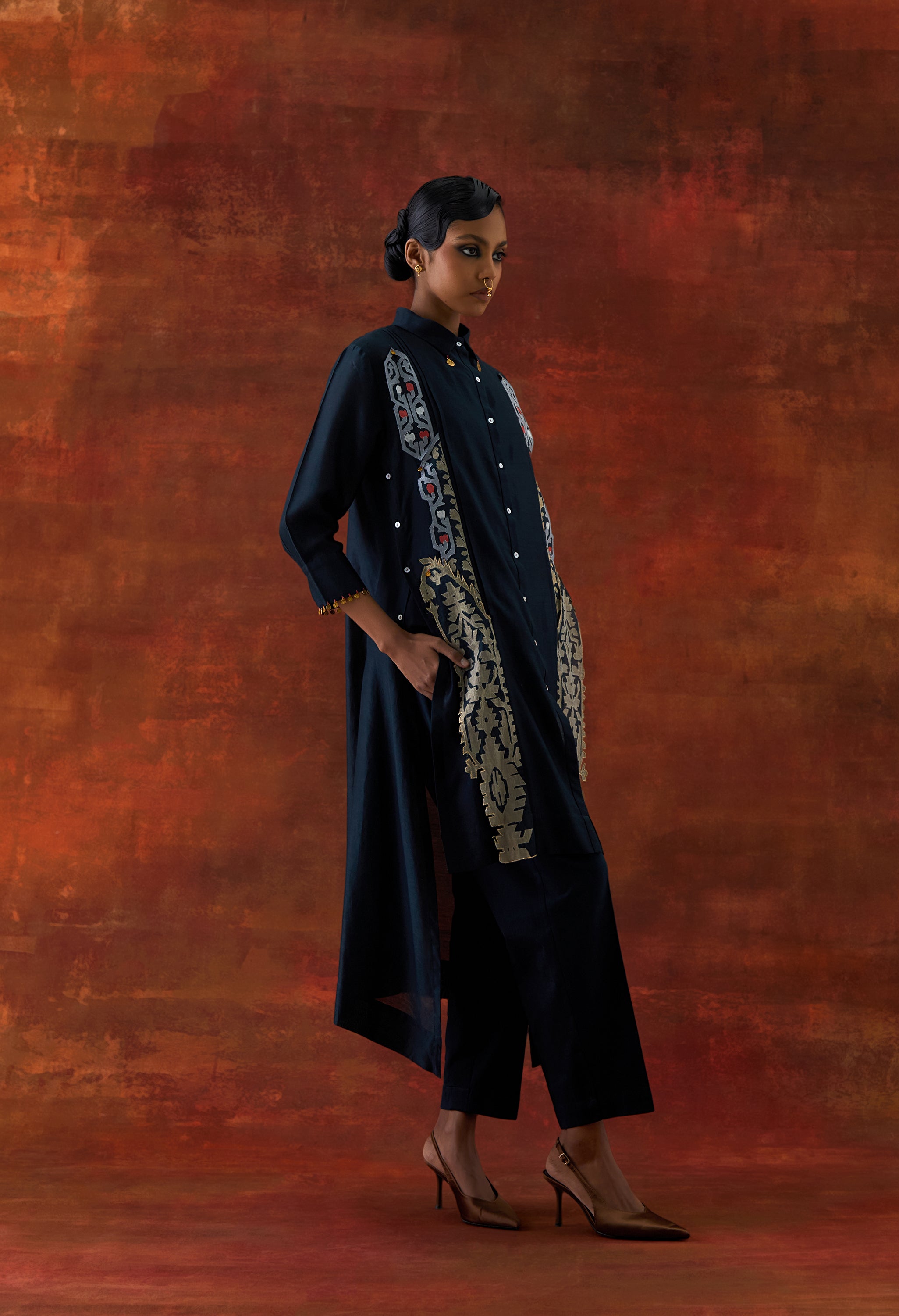 PLEATED SHIRT WITH PANTS