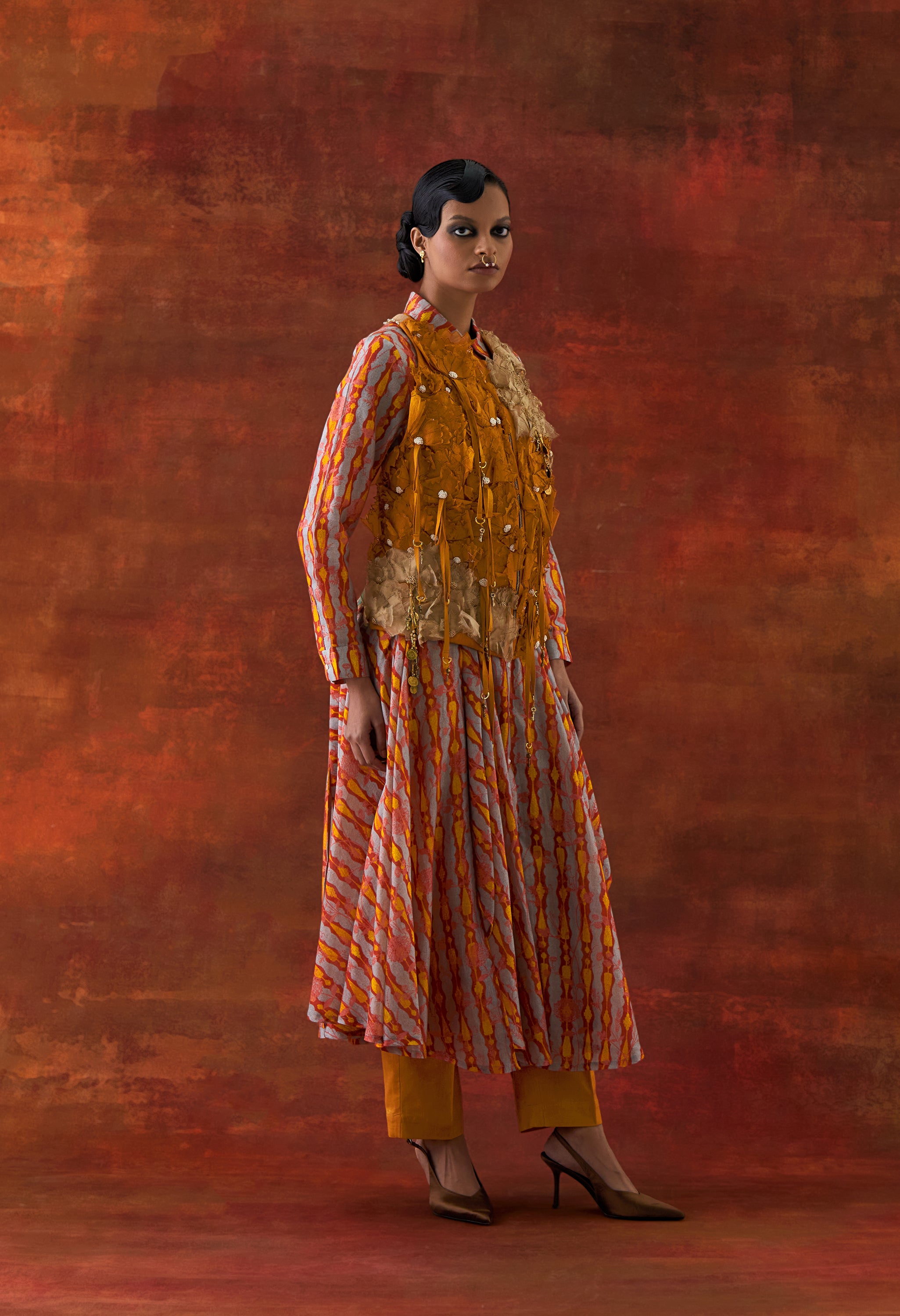 3D FLOWER RACER BACK JACKET + CASCADE SHIRT WITH PANTS