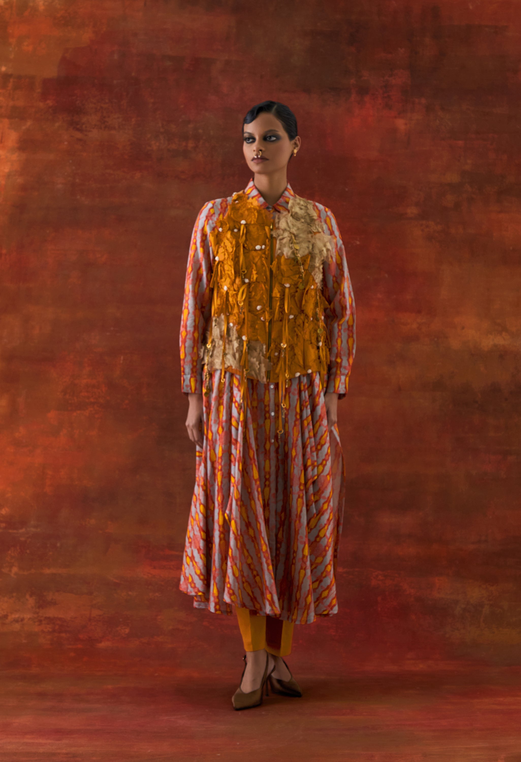 3D FLOWER RACER BACK JACKET + CASCADE SHIRT WITH PANTS