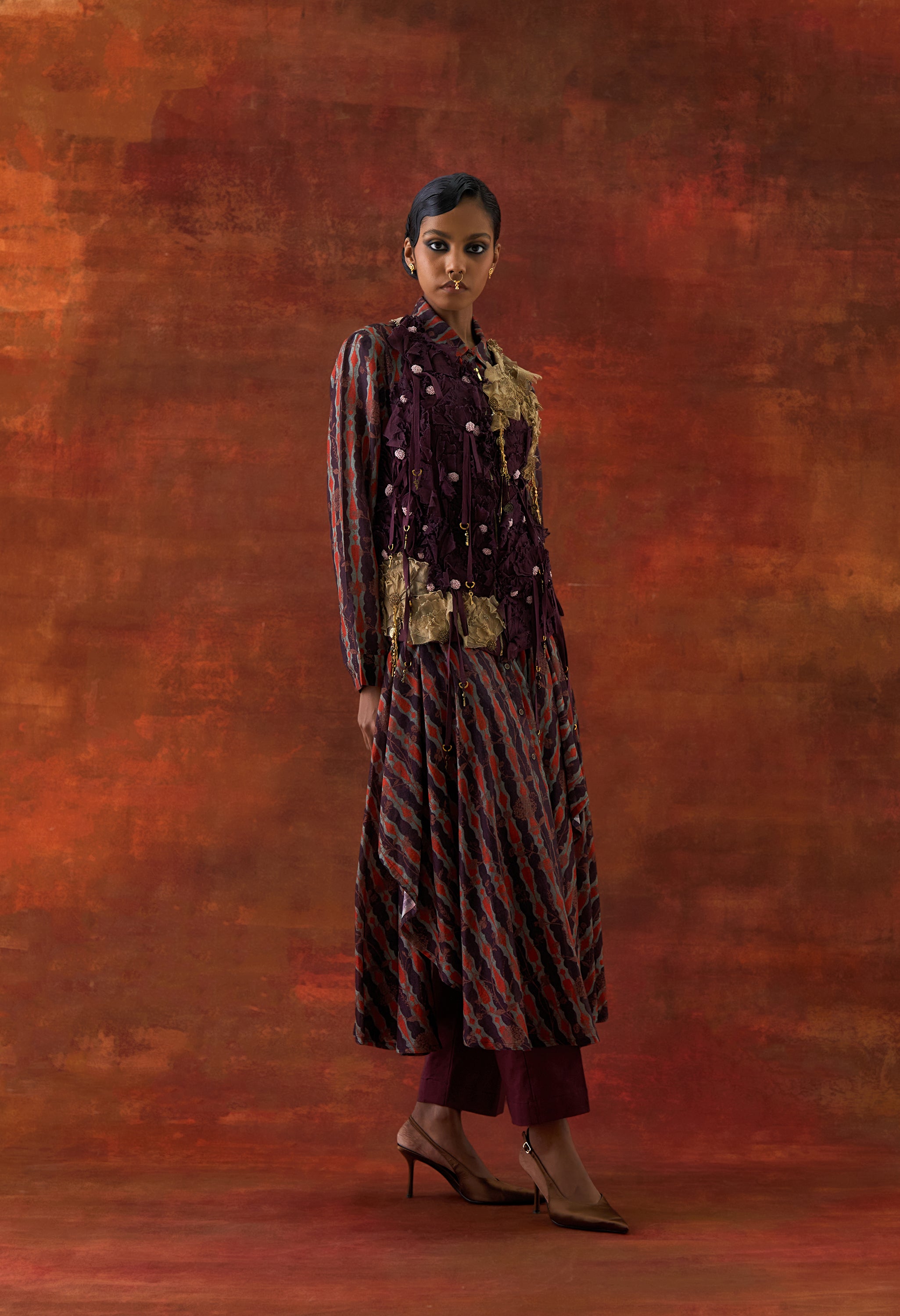 3D FLOWER RACER BACK JACKET + CASCADE SHIRT WITH PANTS