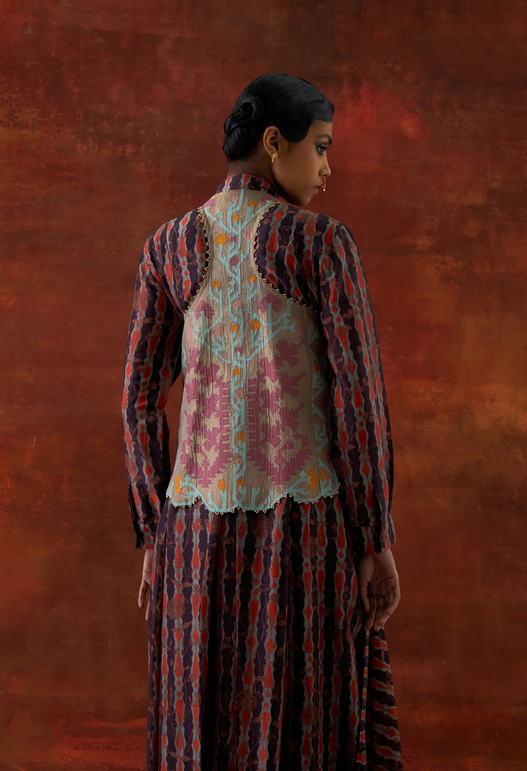 3D FLOWER RACER BACK JACKET + CASCADE SHIRT WITH PANTS