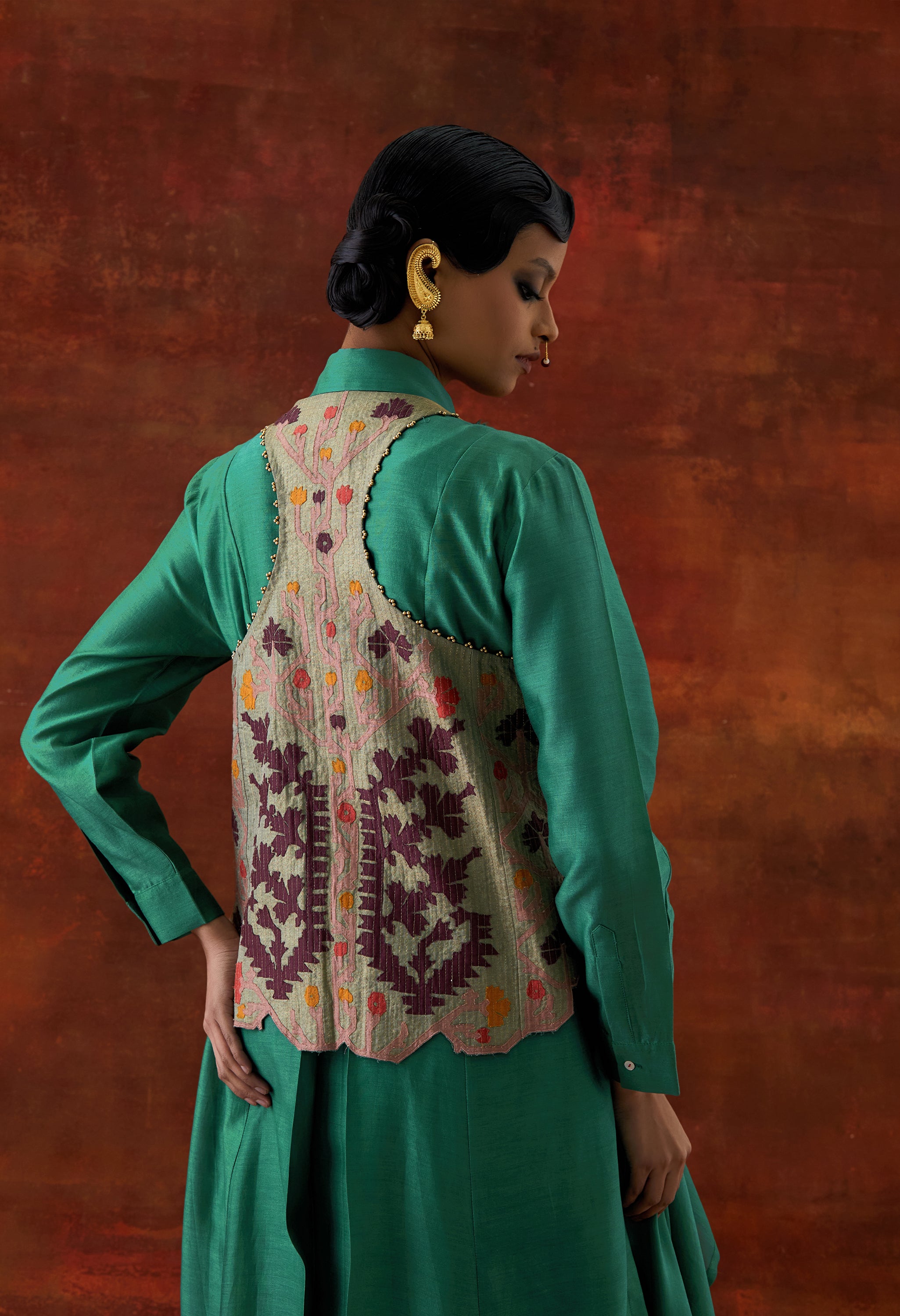 3D FLOWER RACER BACK JACKET + CASCADE SHIRT WITH PANTS