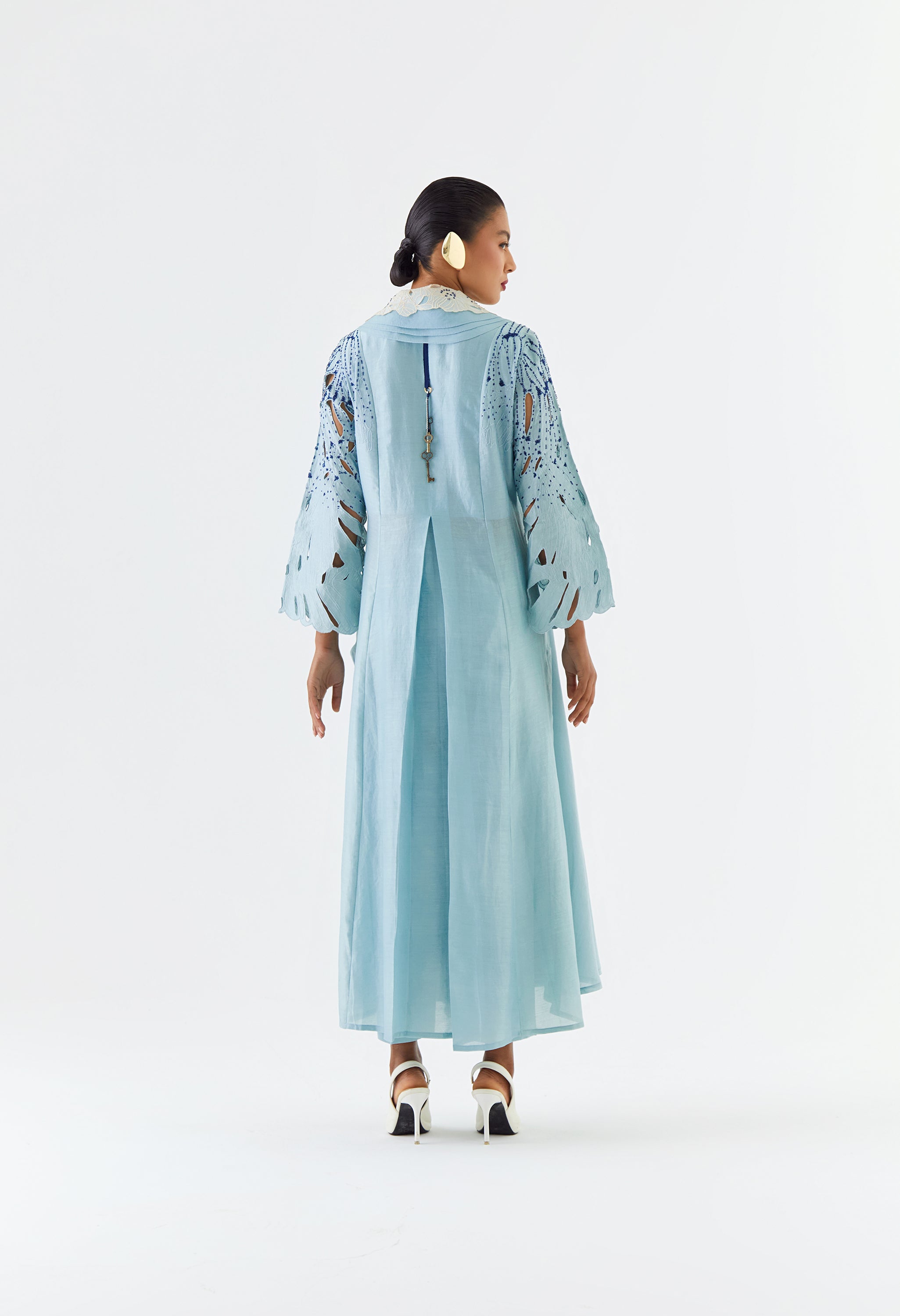 LAYERED COLLOR OVERLAP ANGRAKHA WITH PANTS