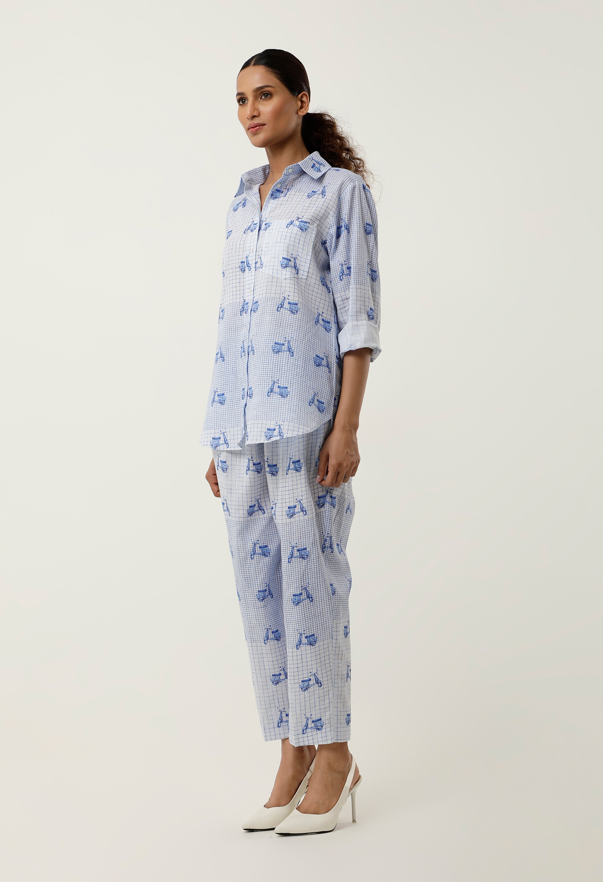 SCOOTER PRINTED LINEN CO ORD