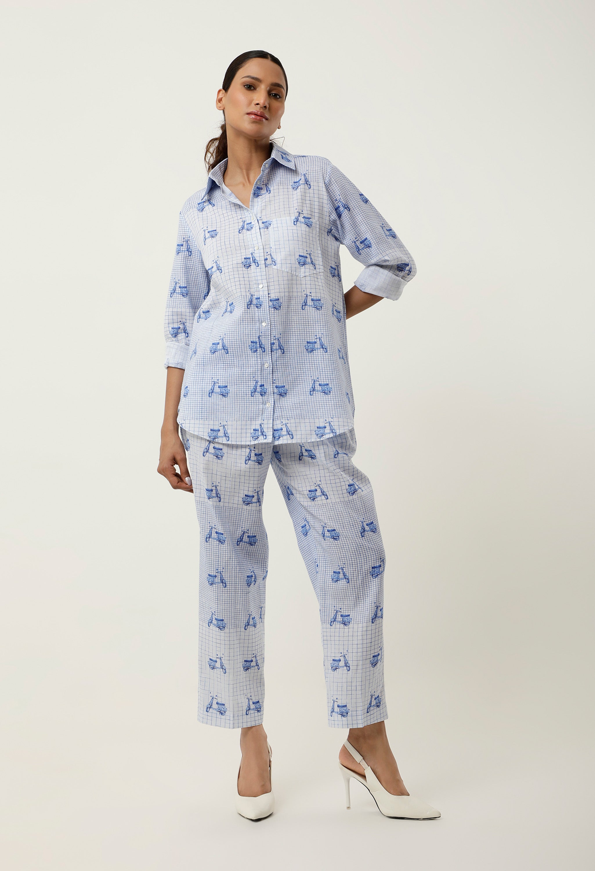 SCOOTER PRINTED LINEN CO ORD