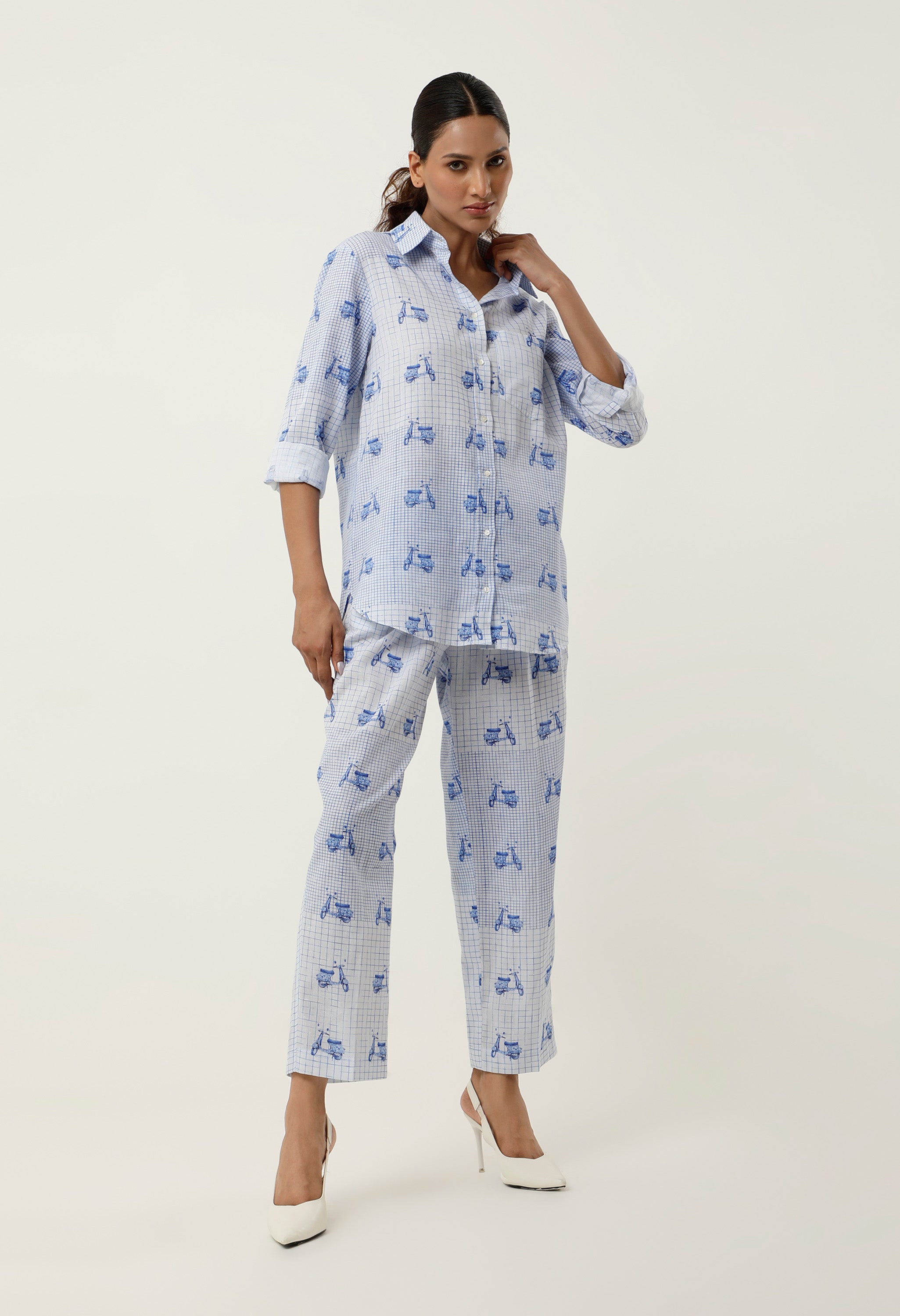 SCOOTER PRINTED LINEN CO ORD