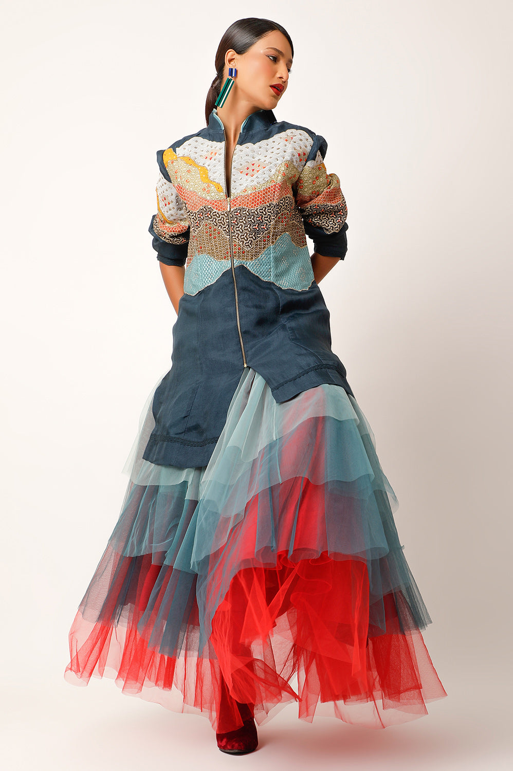 MULTICOLORED TULLE SKIRT