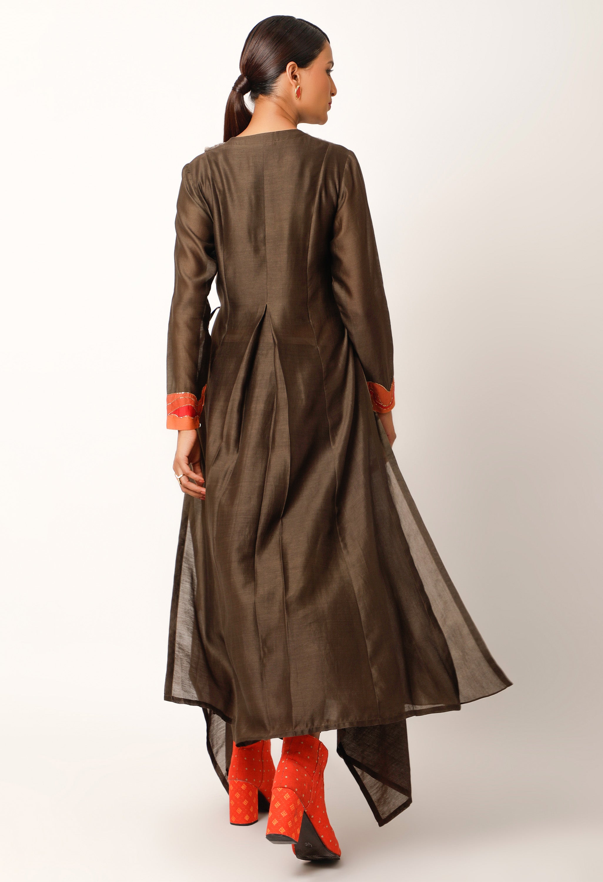 KOI FISH EMBROIDERED ANGRAKHA WITH PANTS