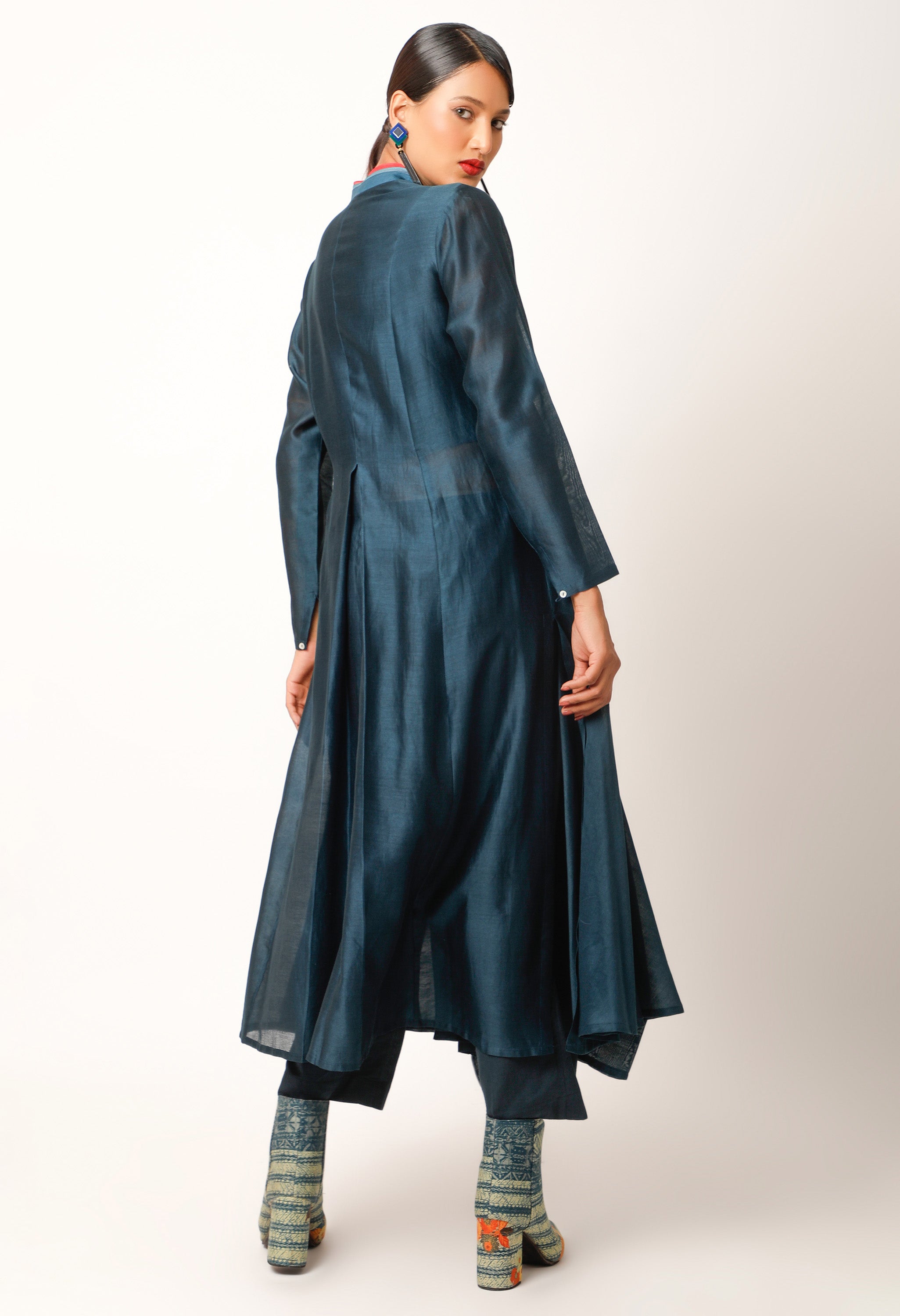 LANDSCAPE EMBROIDERED OVERLAP ANGRAKHA WITH PANTS