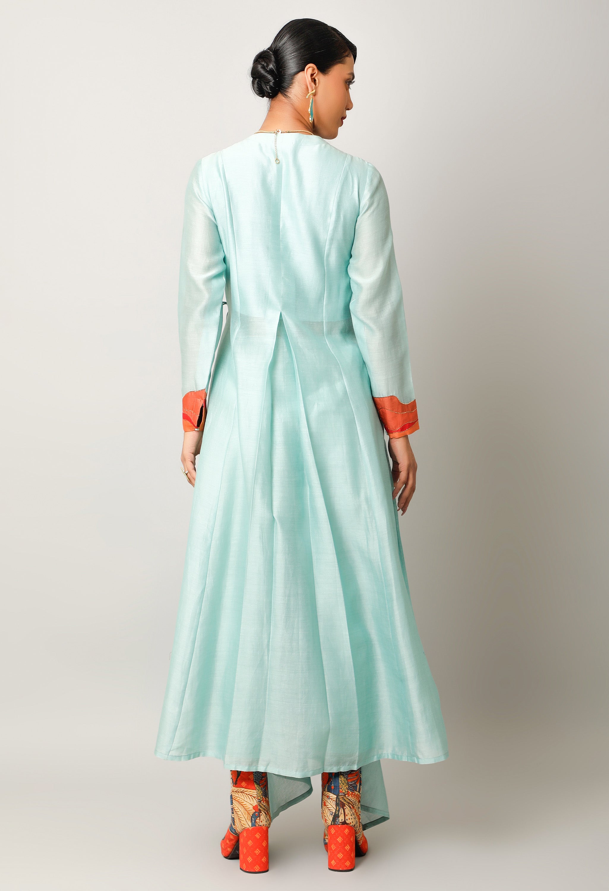 KOI FISH EMBROIDERED ANGRAKHA WITH PANTS