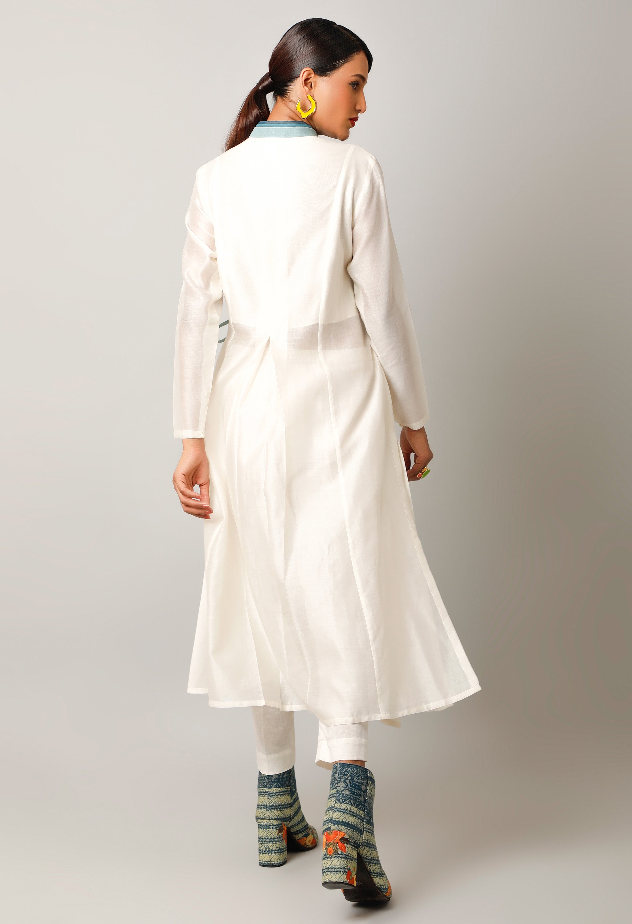 LANDSCAPE EMBROIDERED OVERLAP ANGRAKHA WITH PANTS