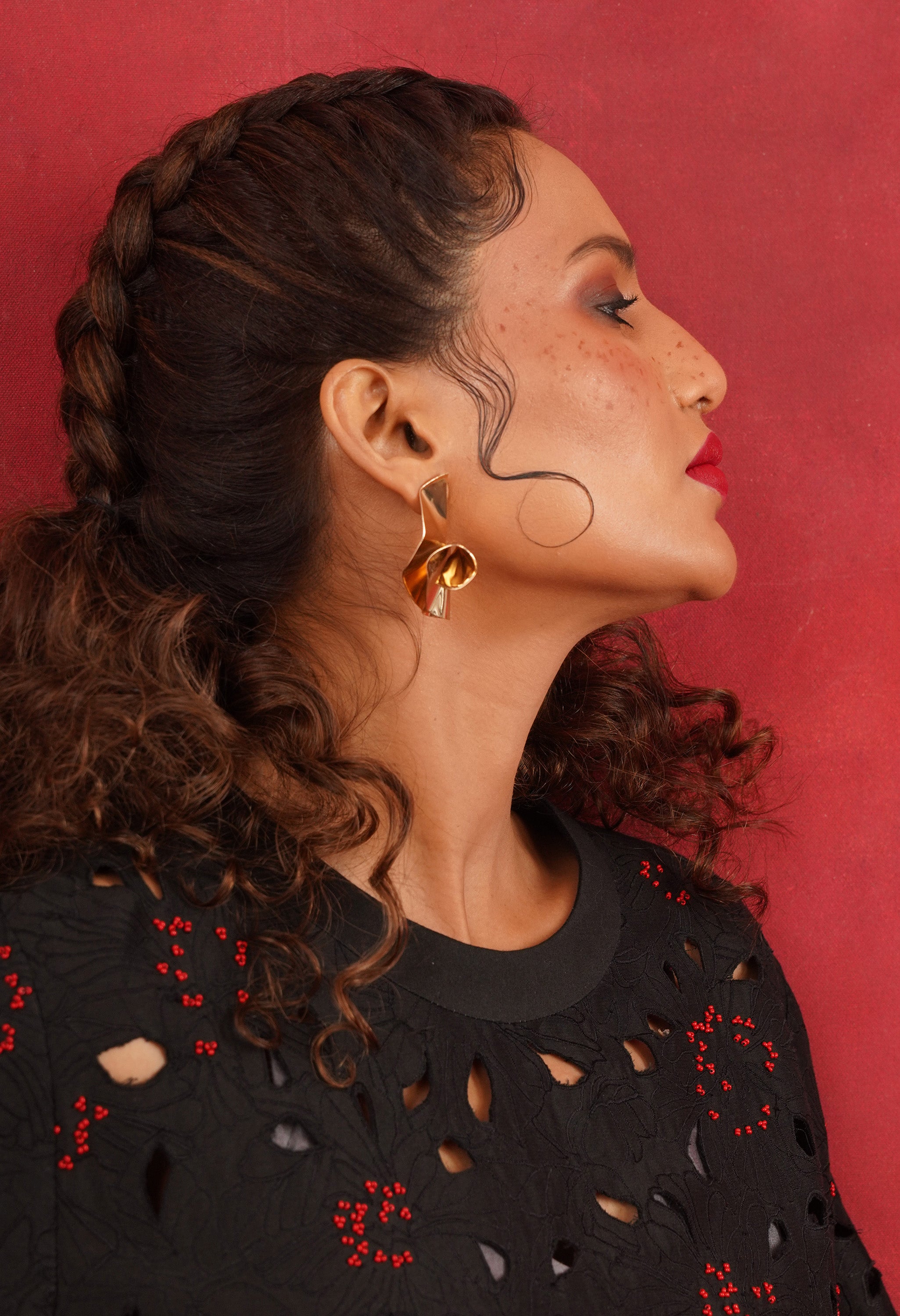 FLORAL CUTWORK SHIFT DRESS