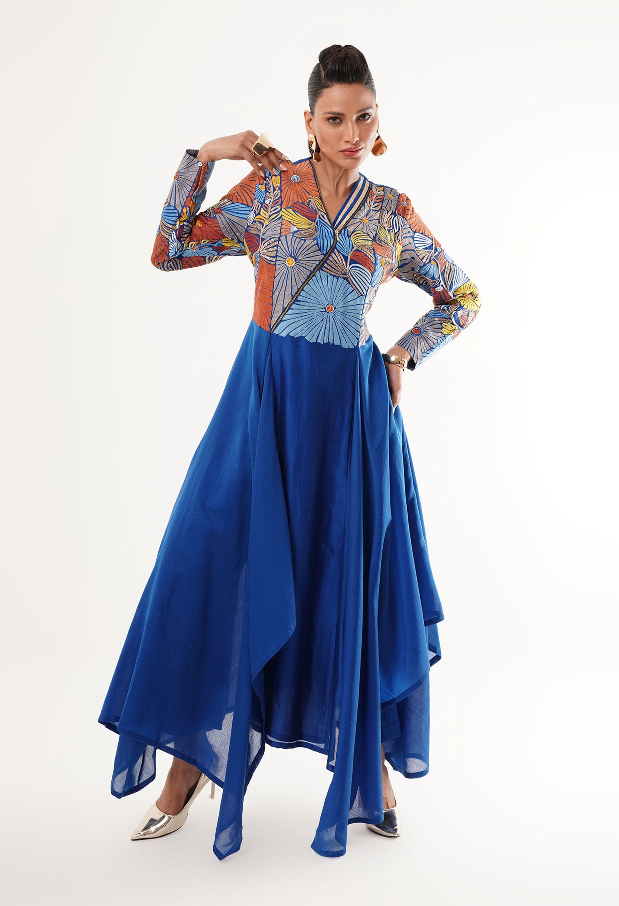 V ASYMMETRICAL NECK KURTA