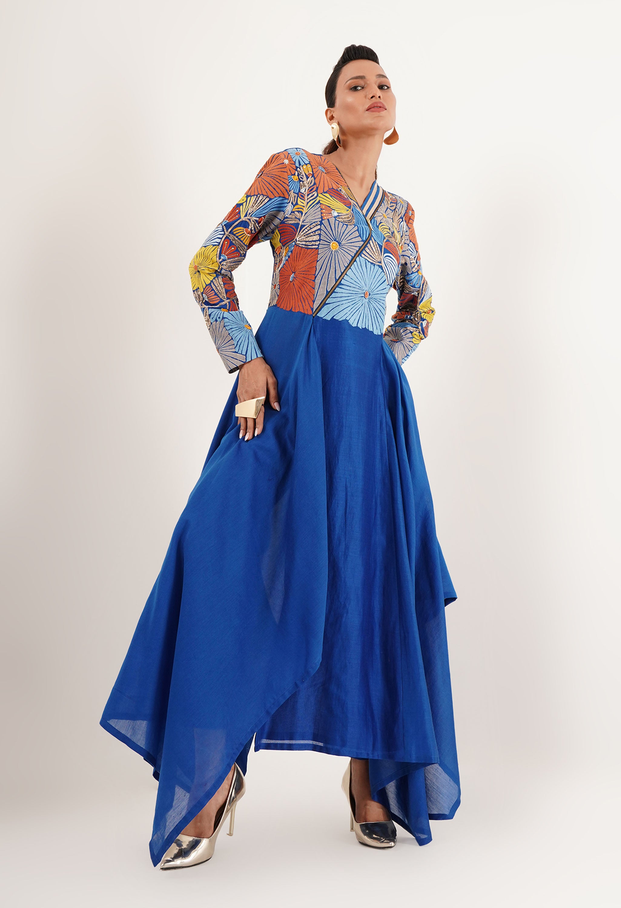 V ASYMMETRICAL NECK KURTA