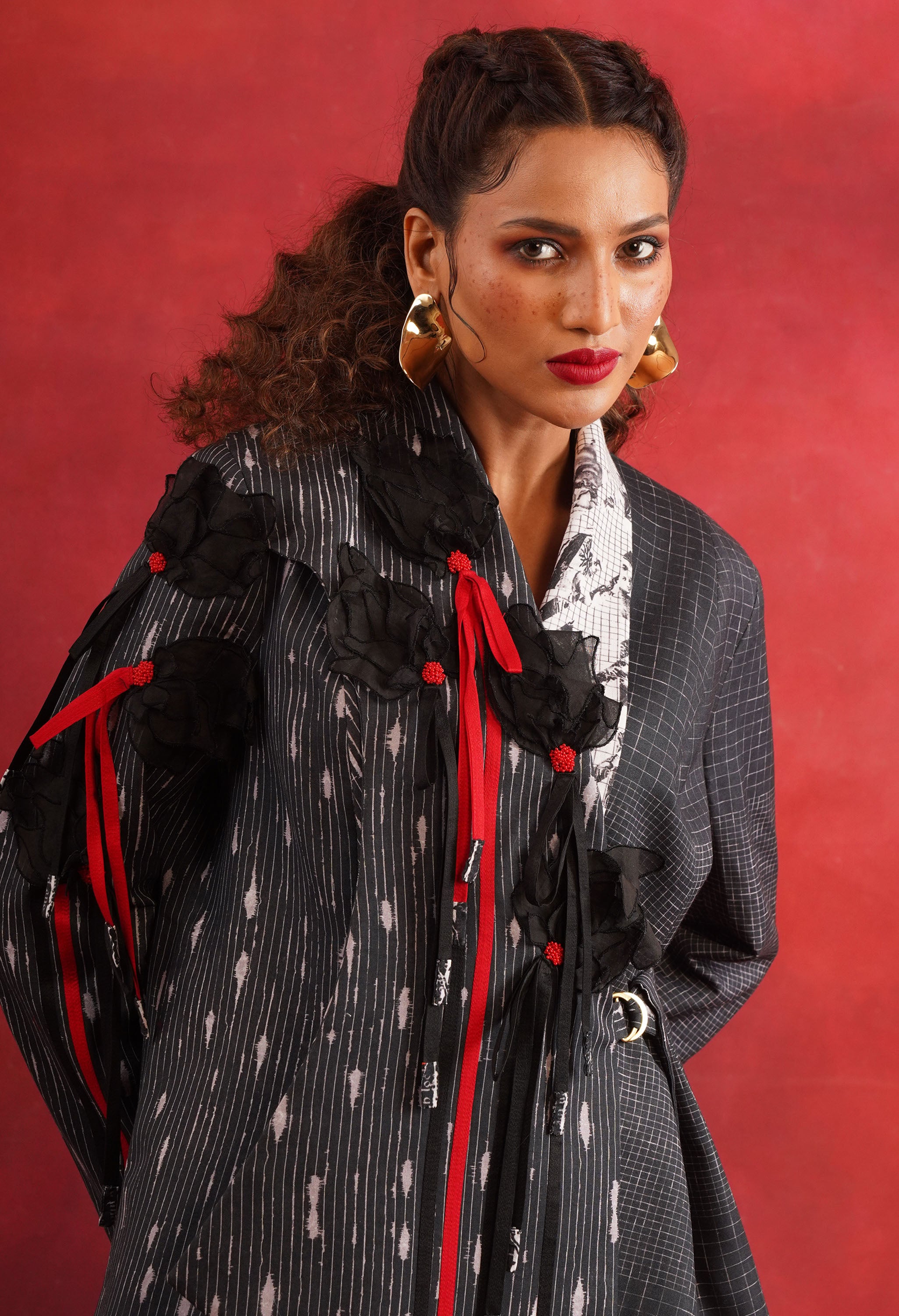 3D TULIP EMB JACKET WITH PANTS