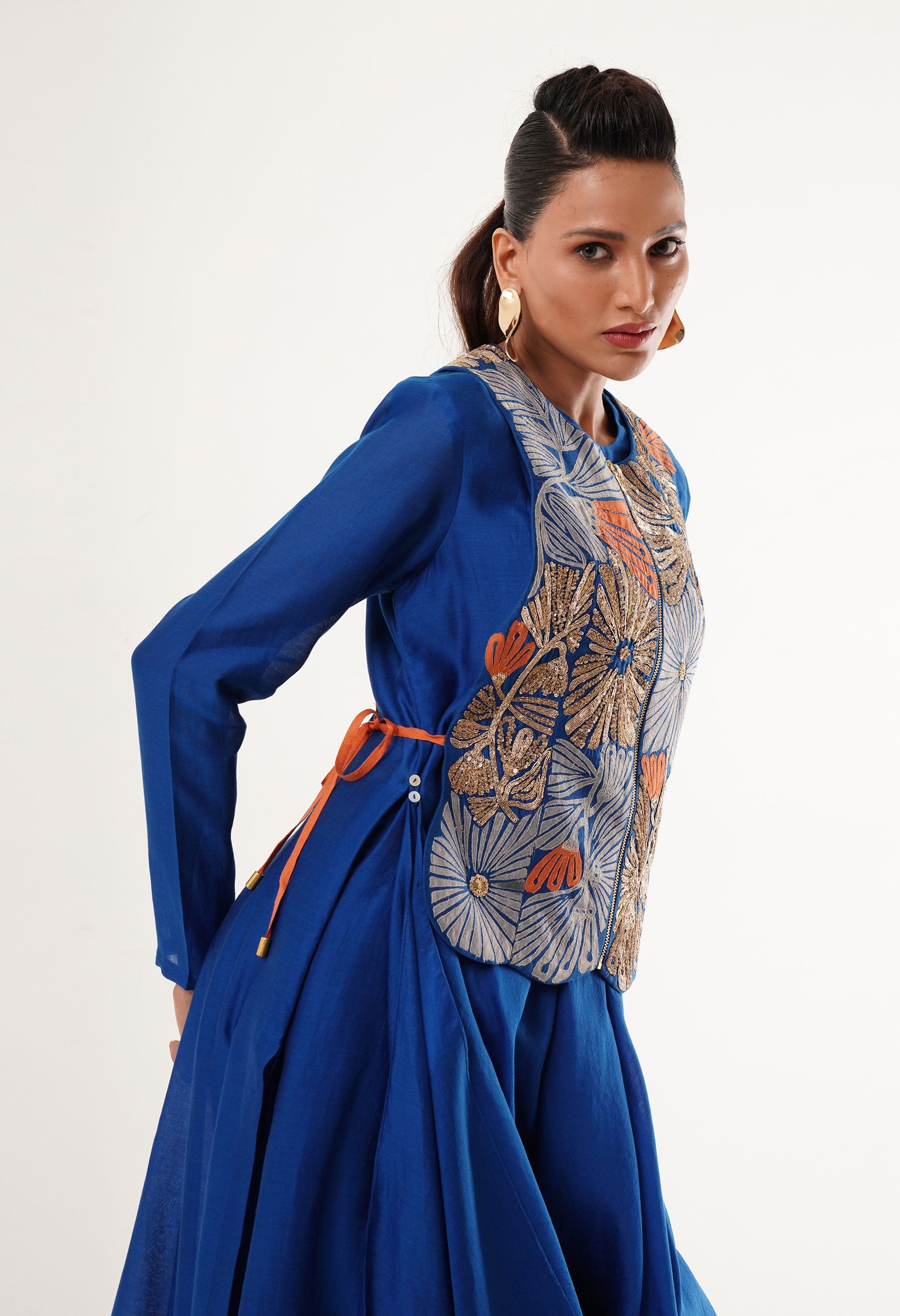 DRAPED KURTA WITH GILET