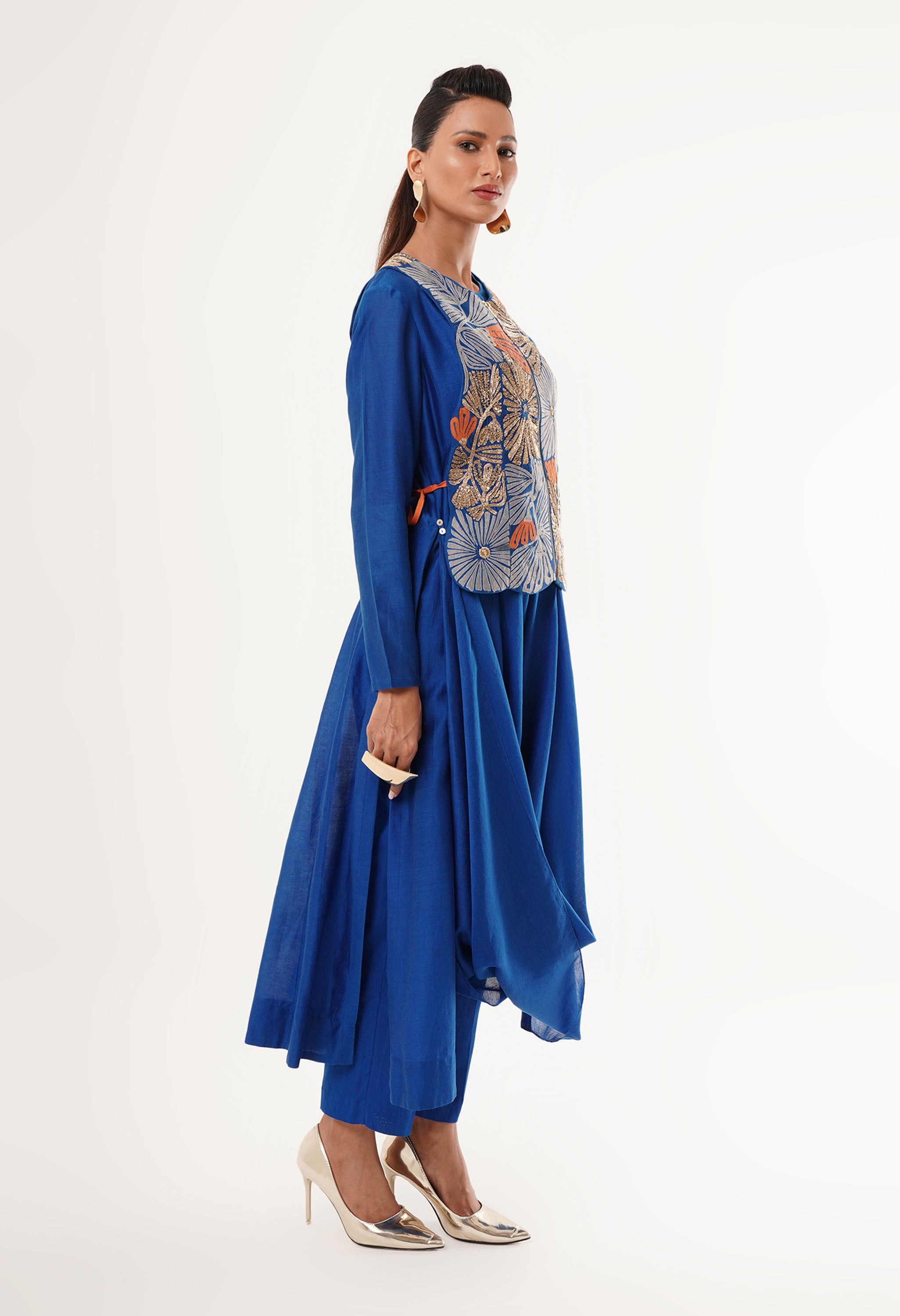 DRAPED KURTA WITH GILET