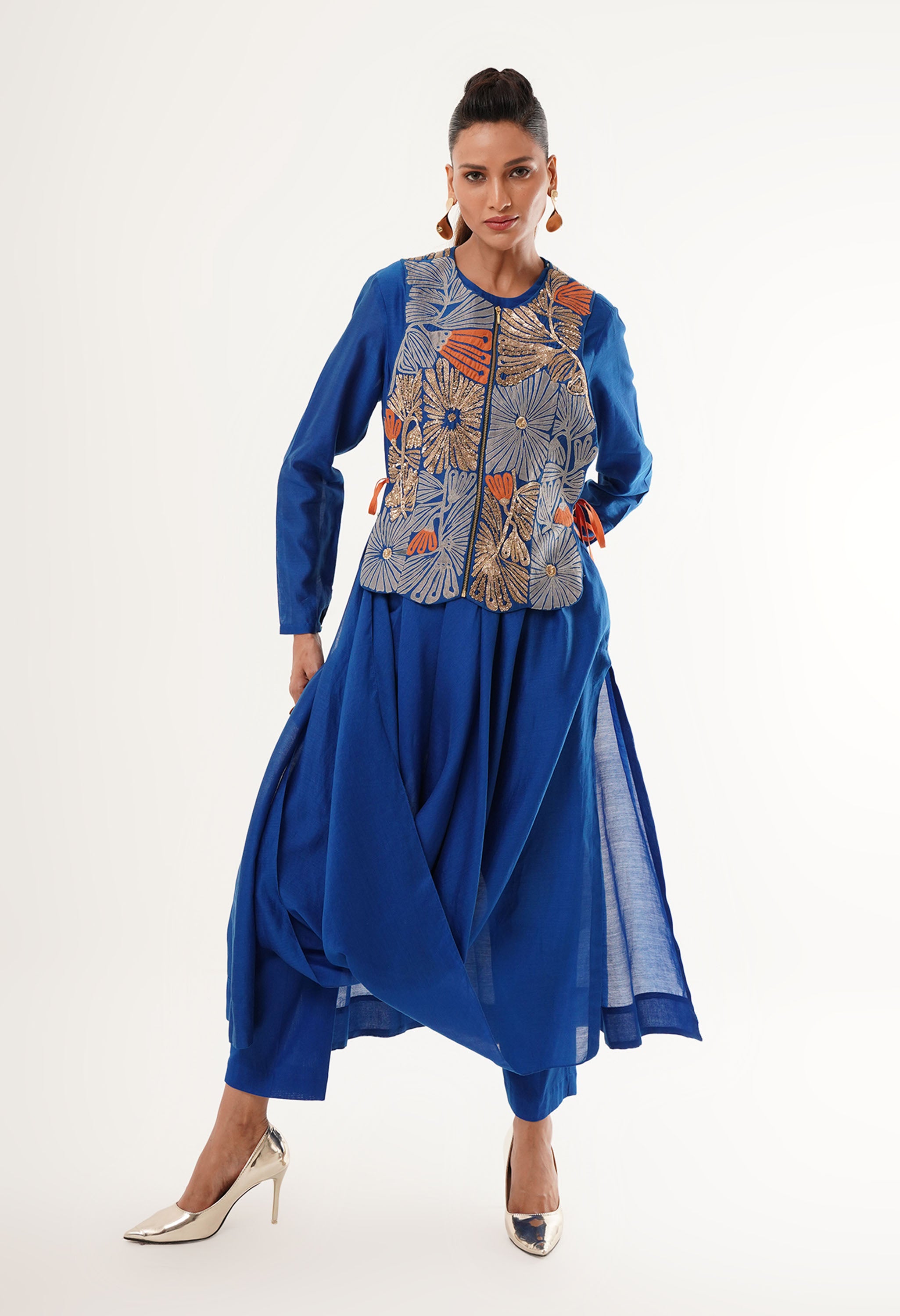 DRAPED KURTA WITH GILET