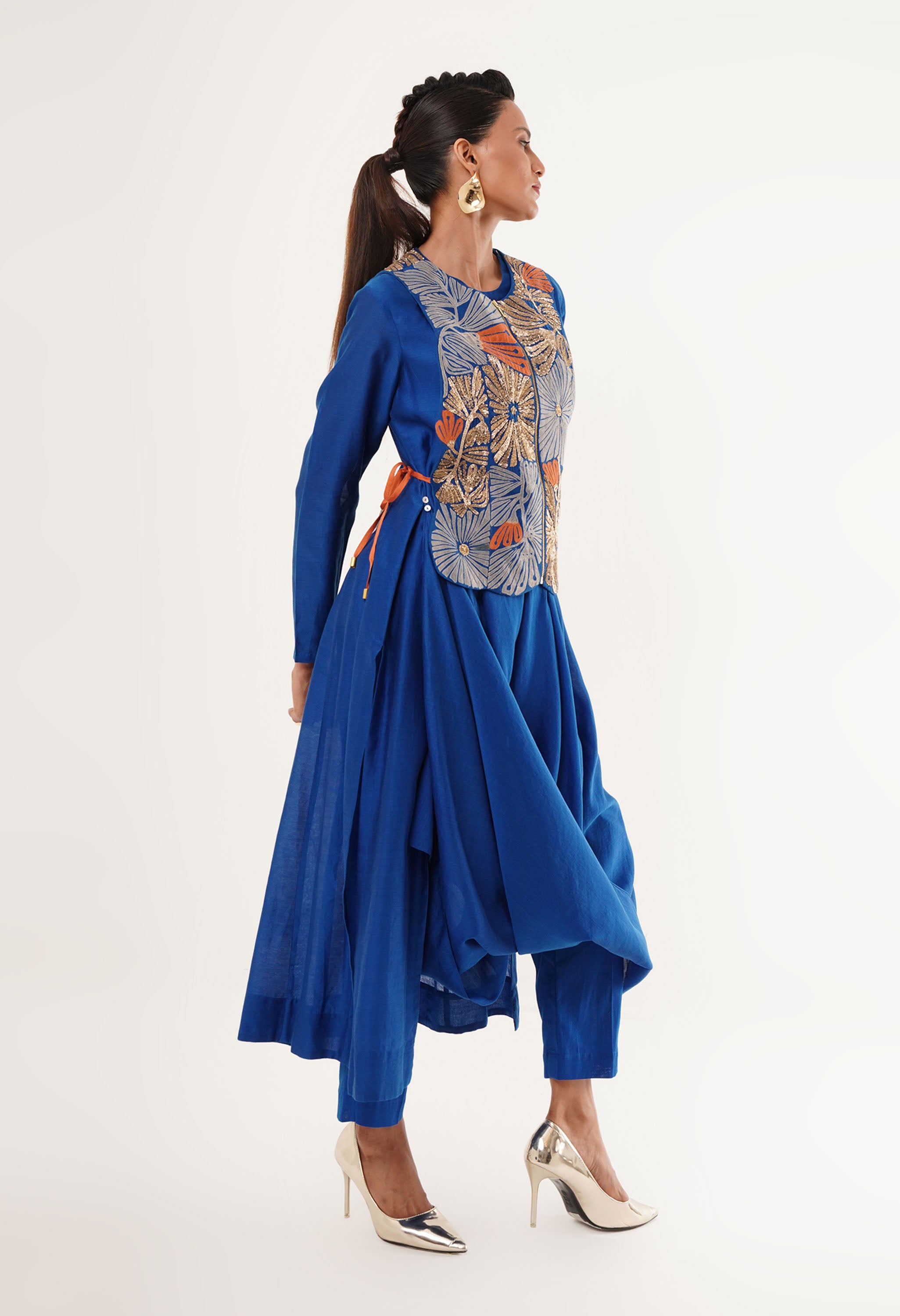 DRAPED KURTA WITH GILET