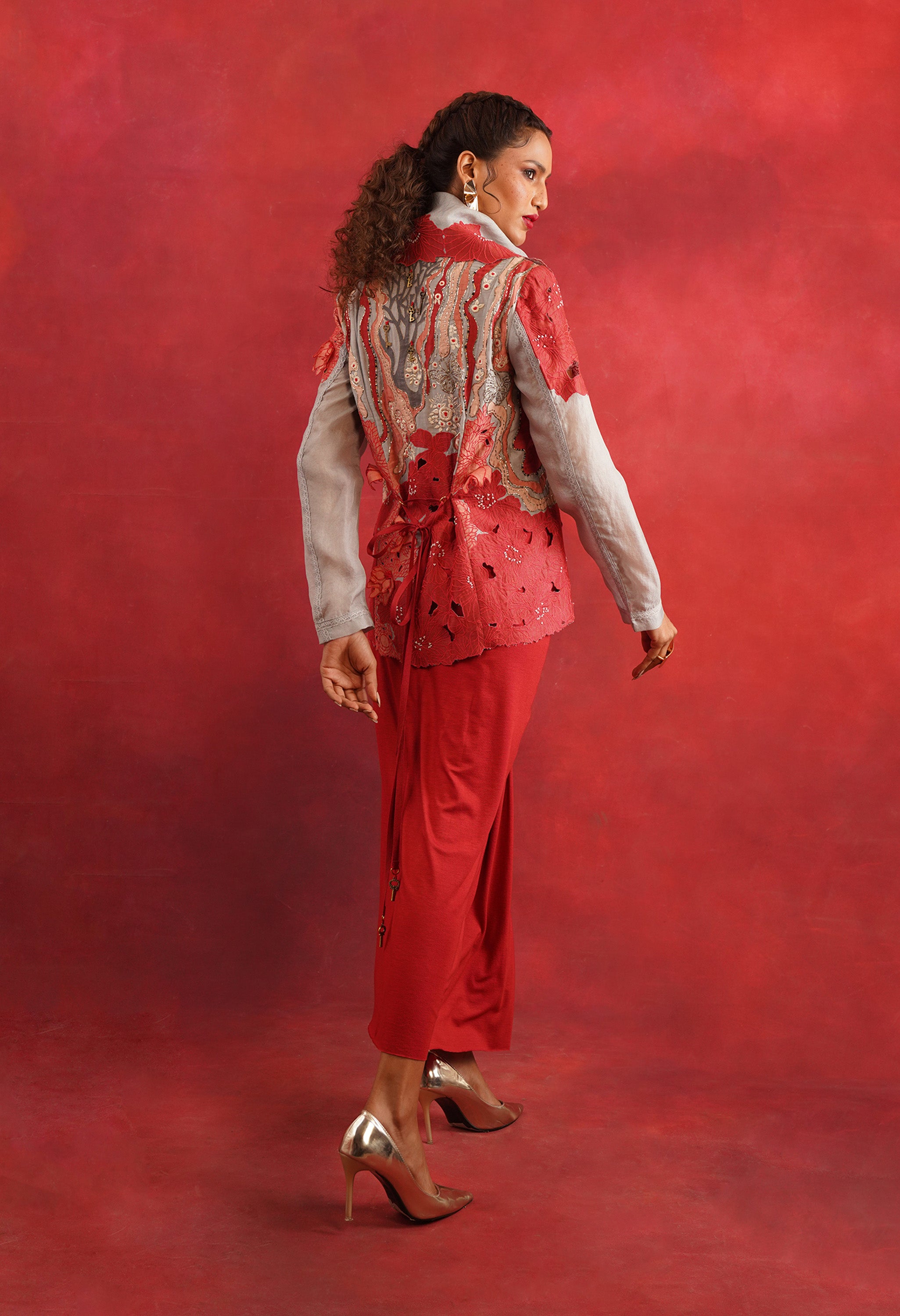 DRAPED COLLAR JACKET