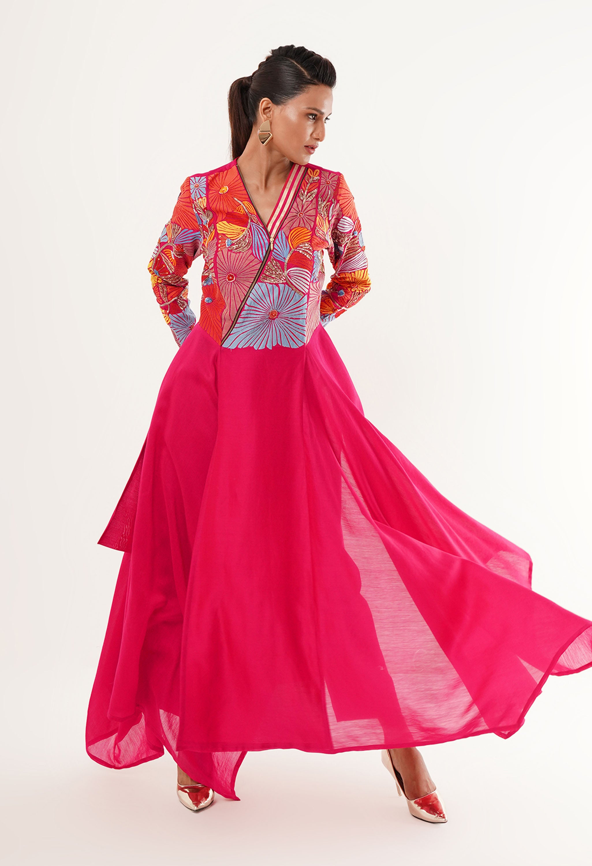 V ASYMMETRICAL NECK KURTA