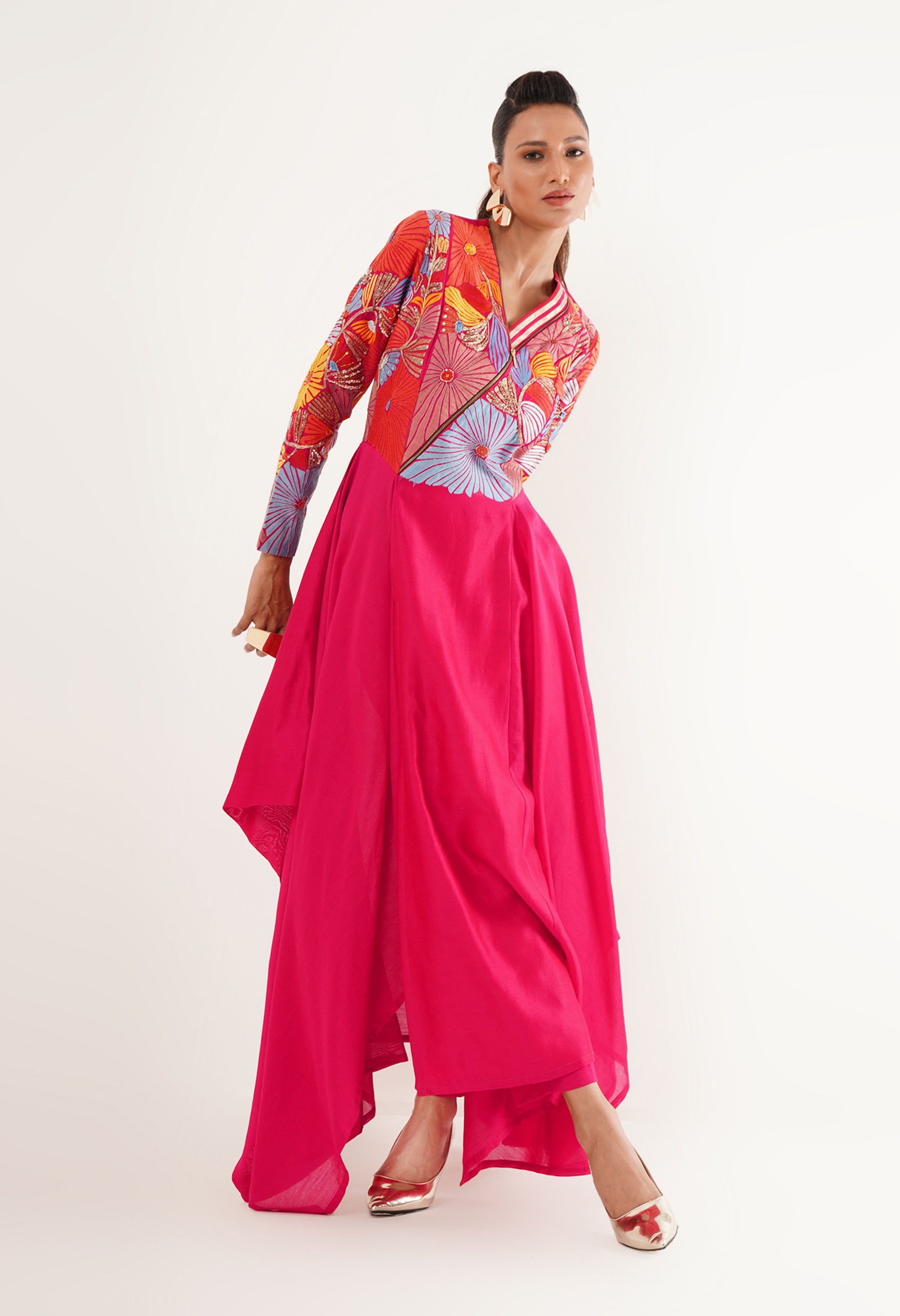 V ASYMMETRICAL NECK KURTA