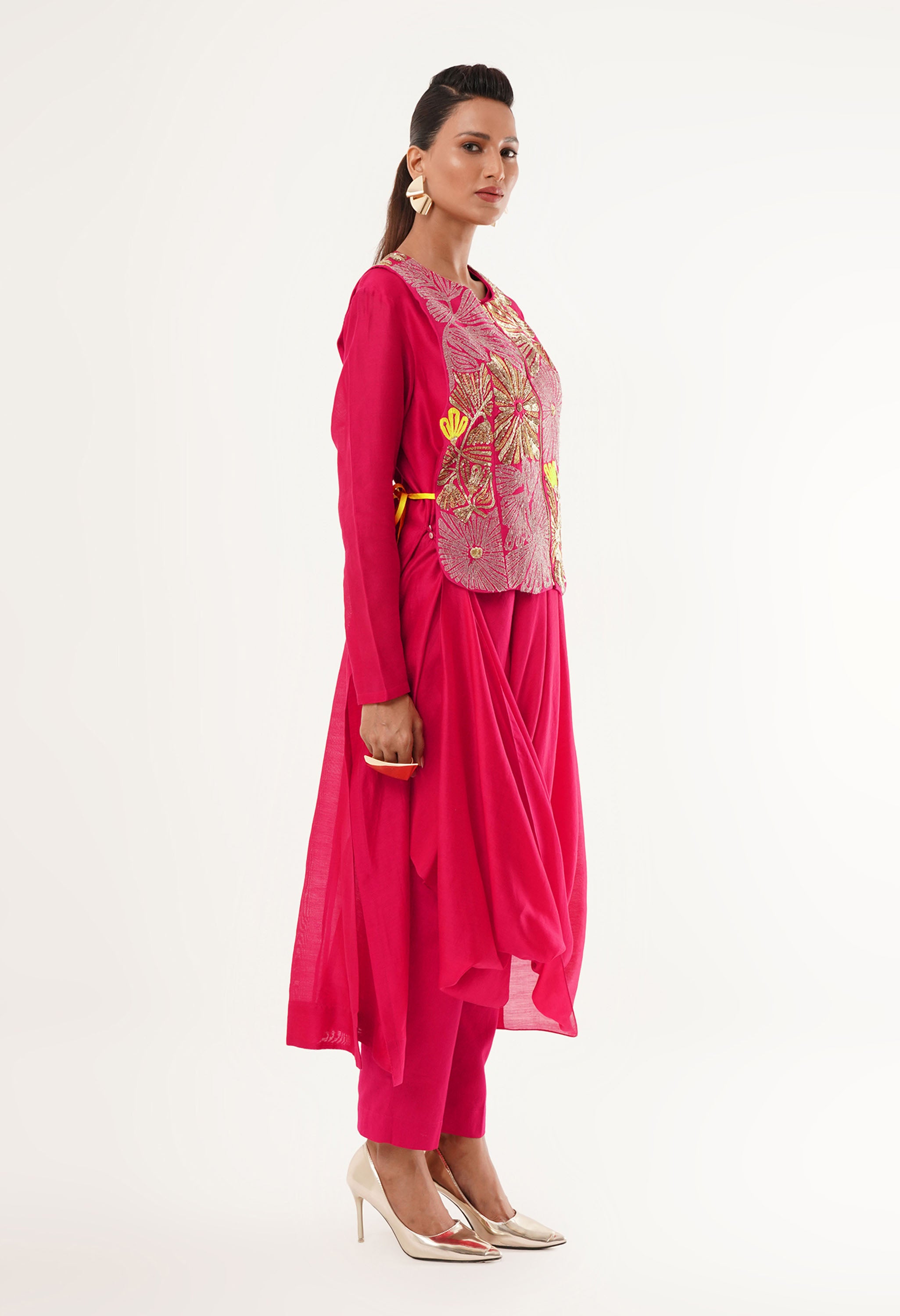 DRAPED KURTA WITH GILET