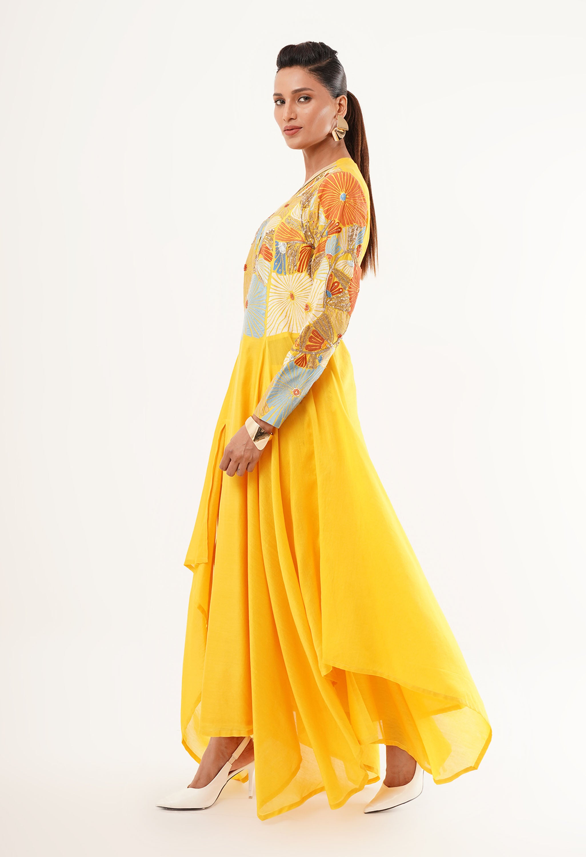 V ASYMMETRICAL NECK KURTA