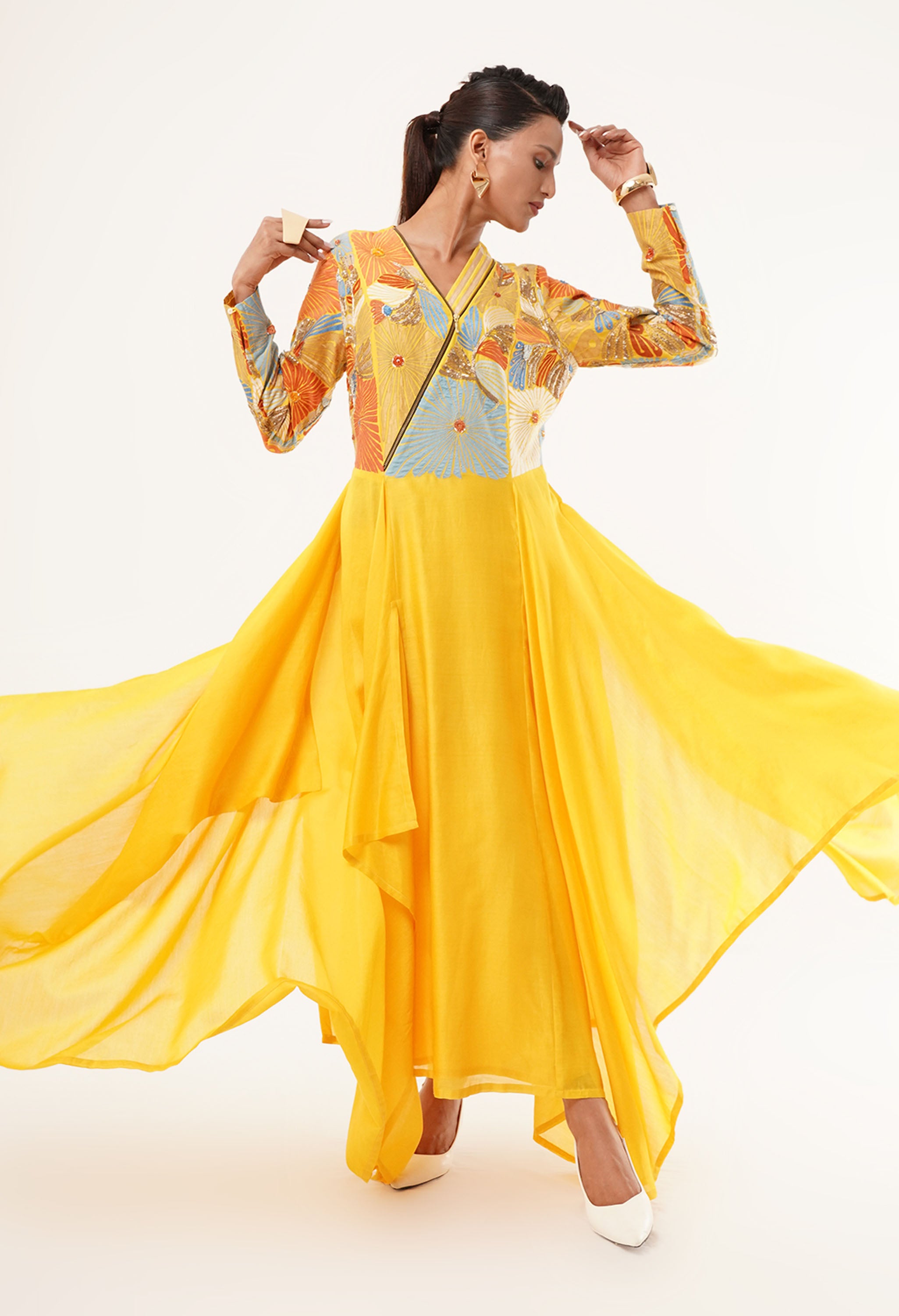 V ASYMMETRICAL NECK KURTA