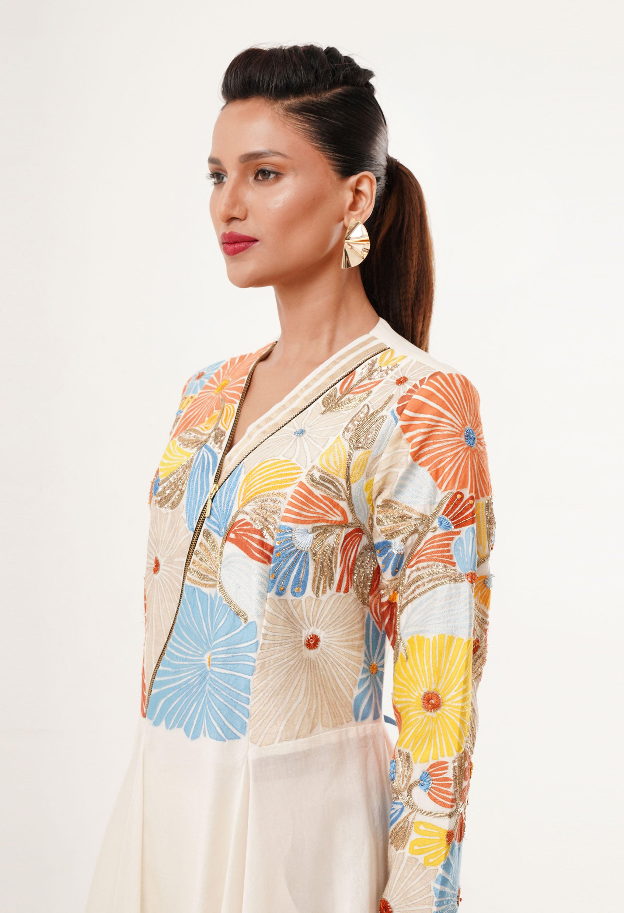 V ASYMMETRICAL NECK KURTA