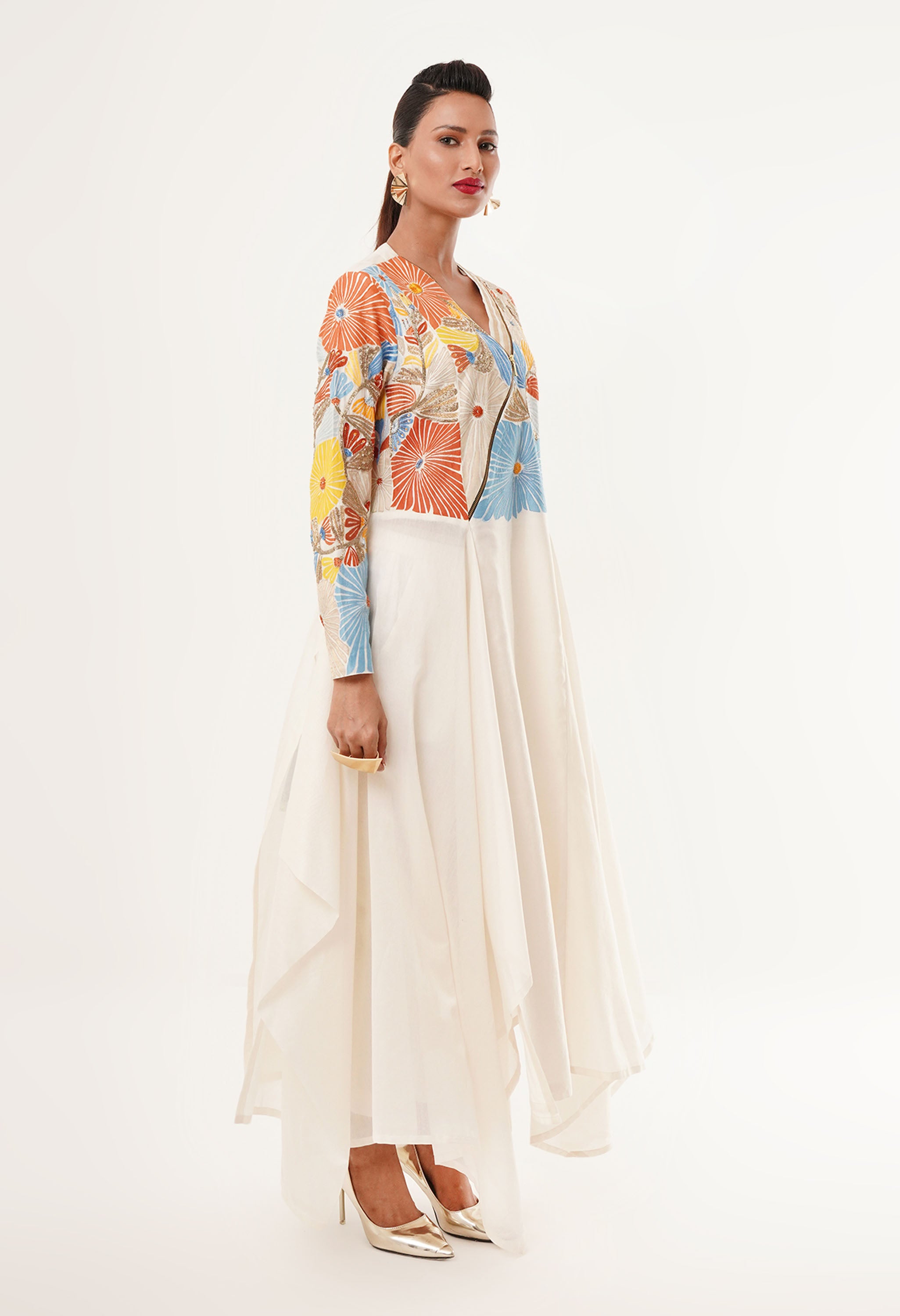 V ASYMMETRICAL NECK KURTA