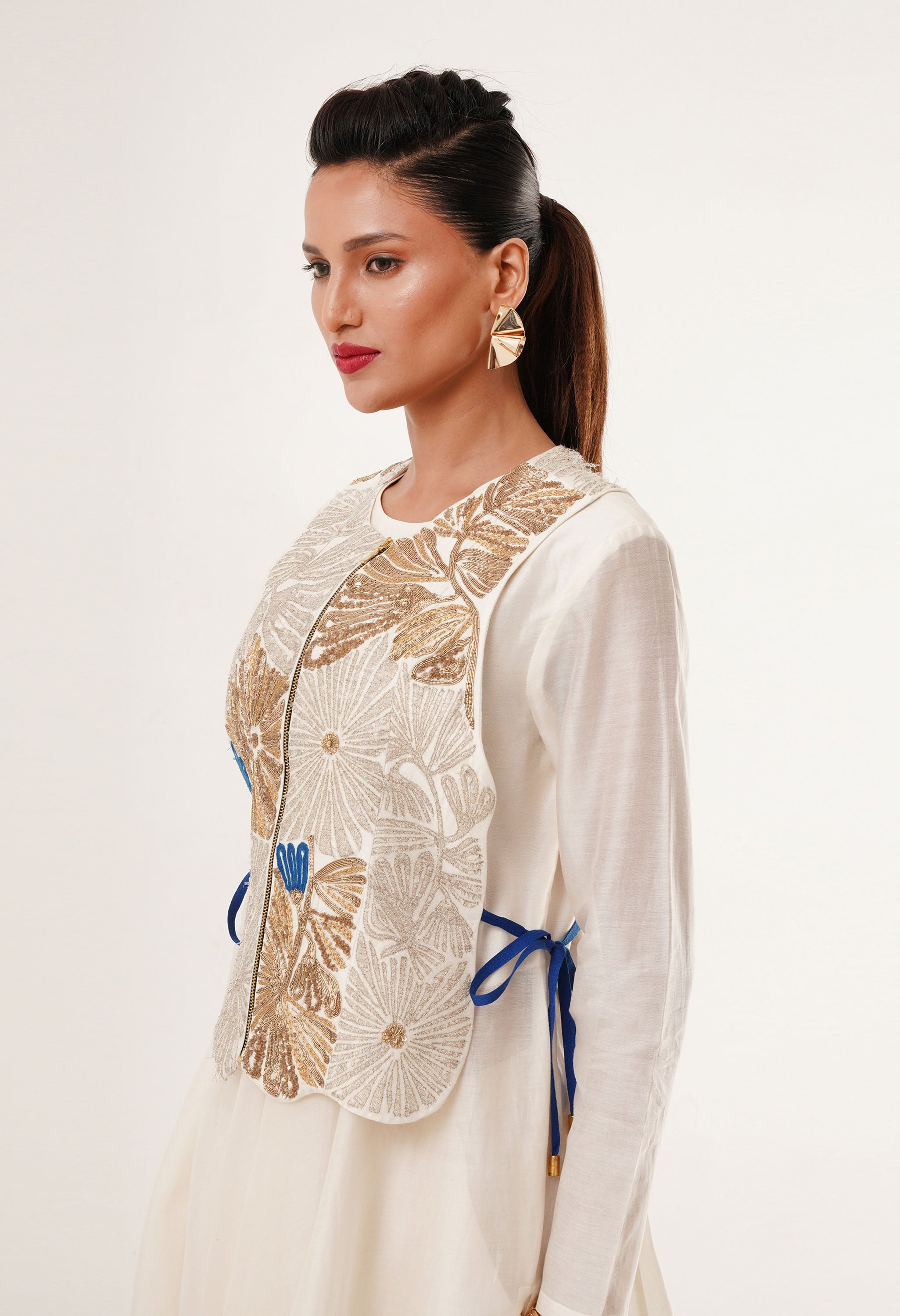 DRAPED KURTA WITH GILET