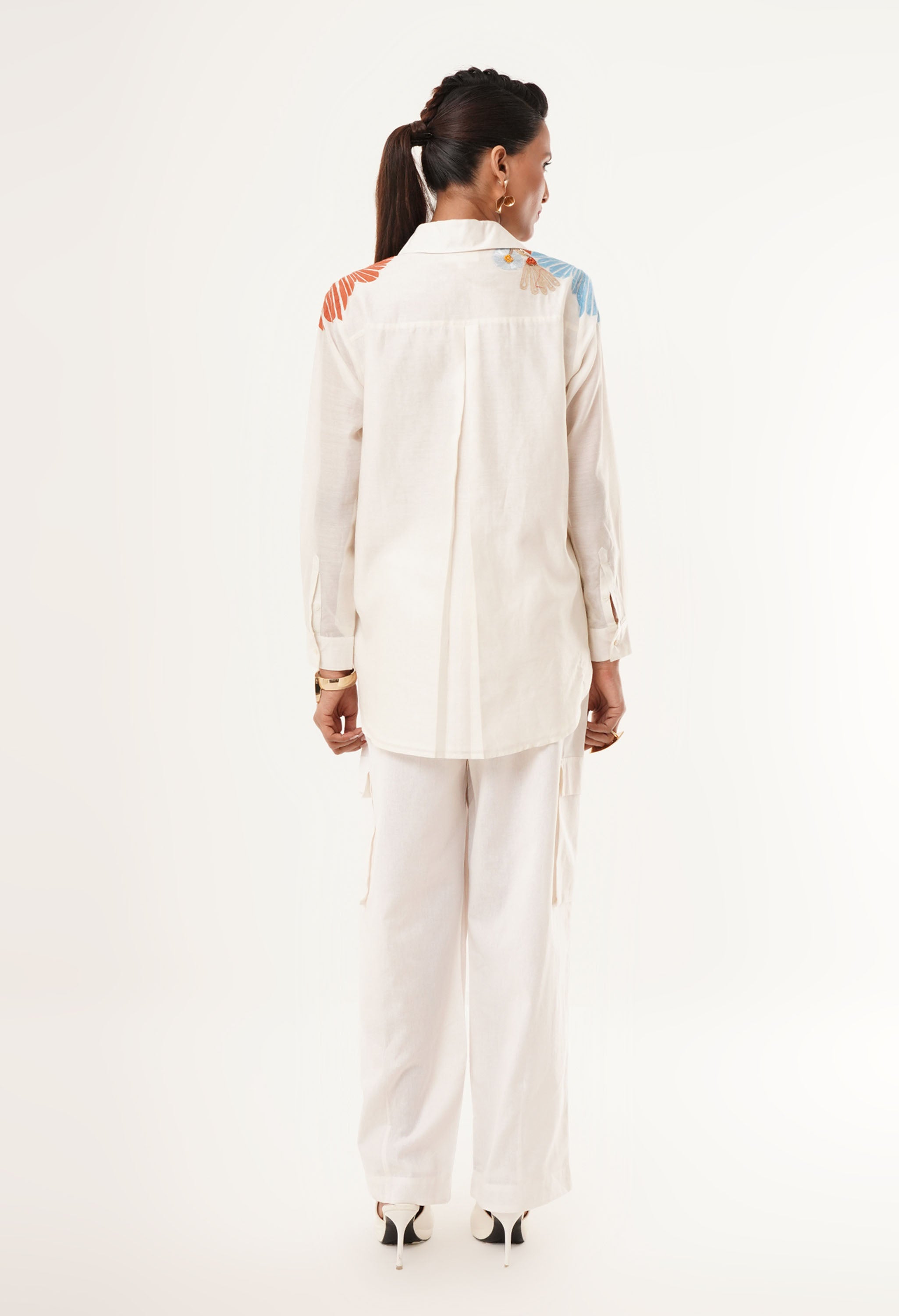 EMBROIDERED SHIRT CO ORD