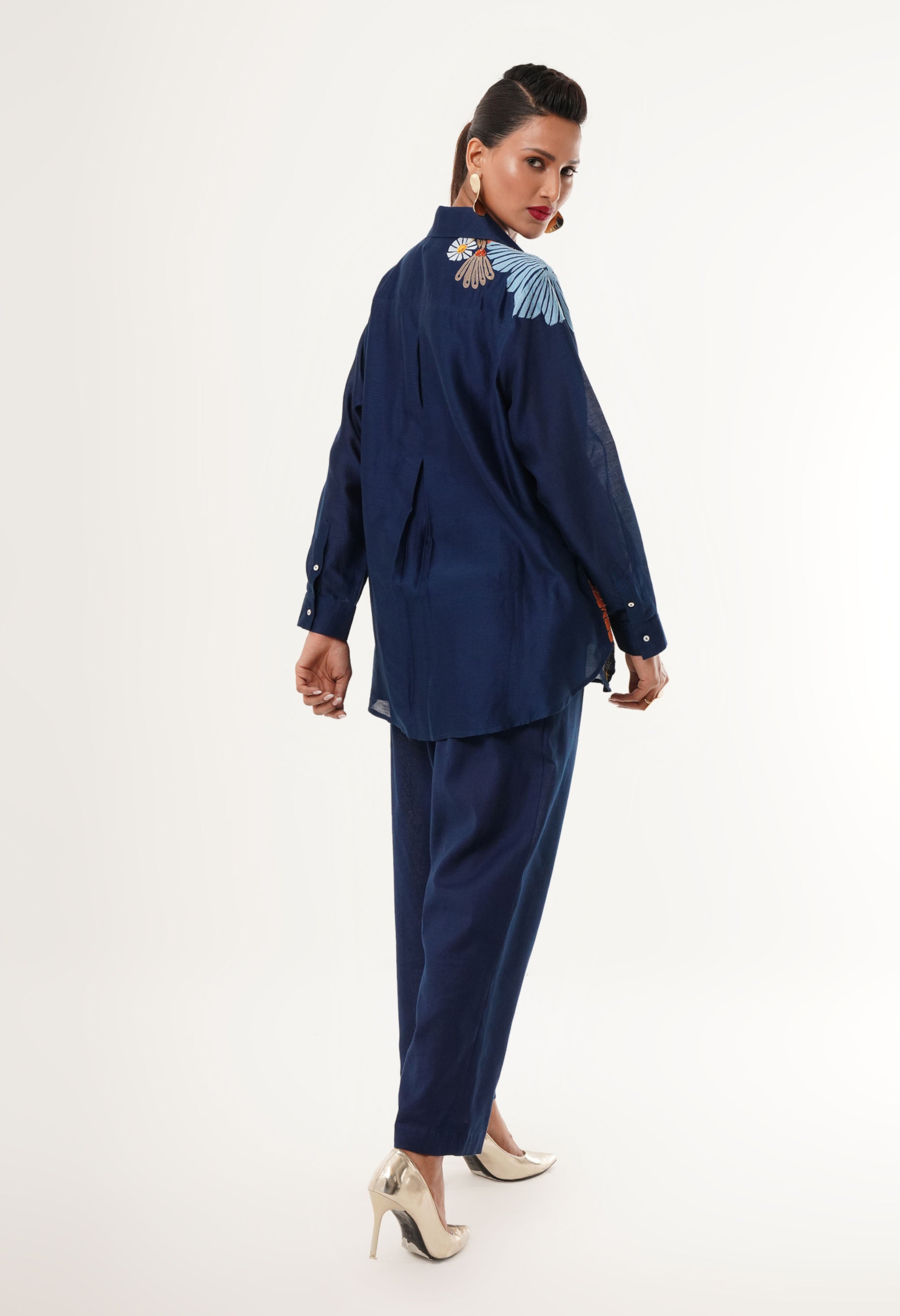 EMBROIDERED SHIRT CO ORD