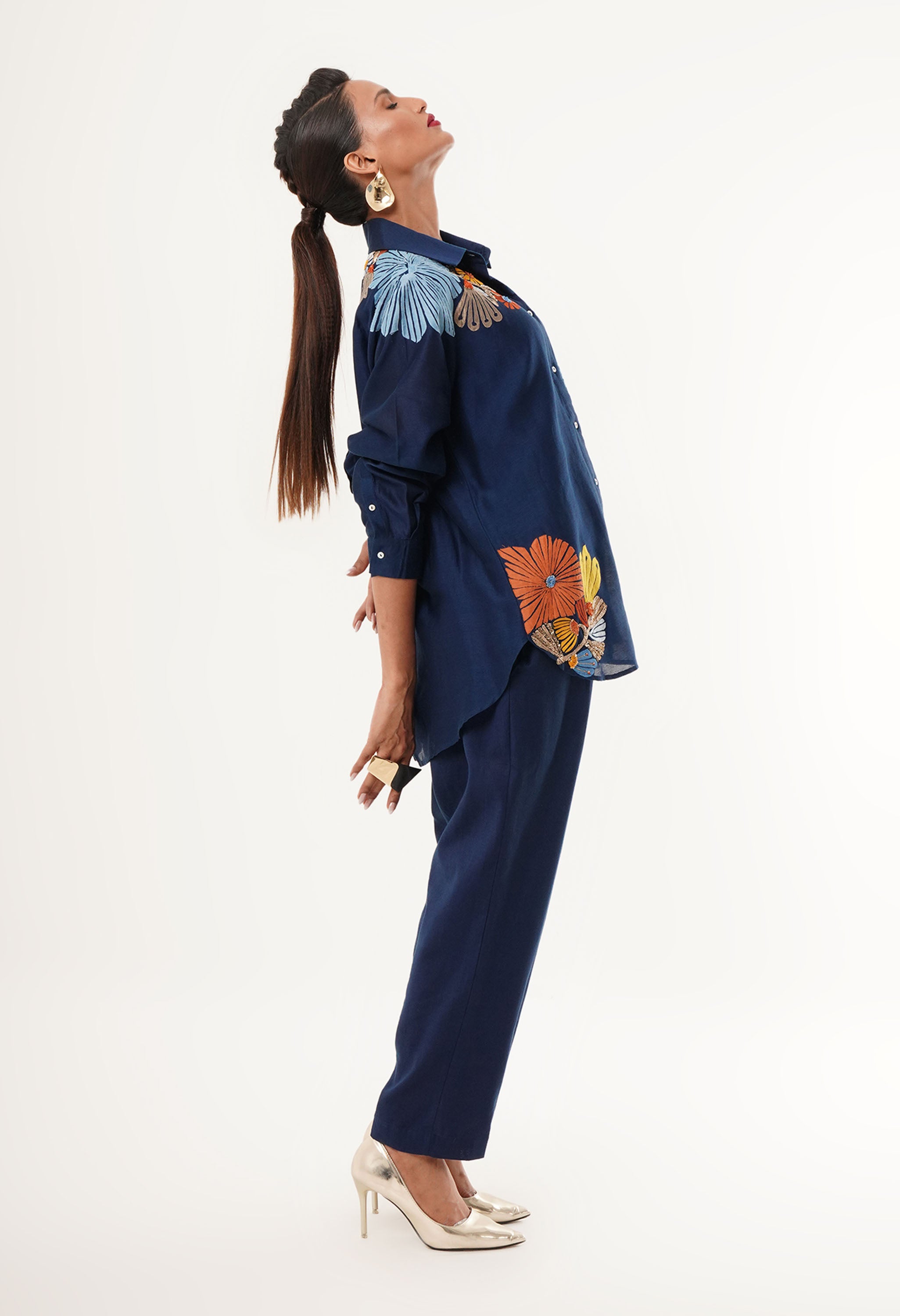 EMBROIDERED SHIRT CO ORD