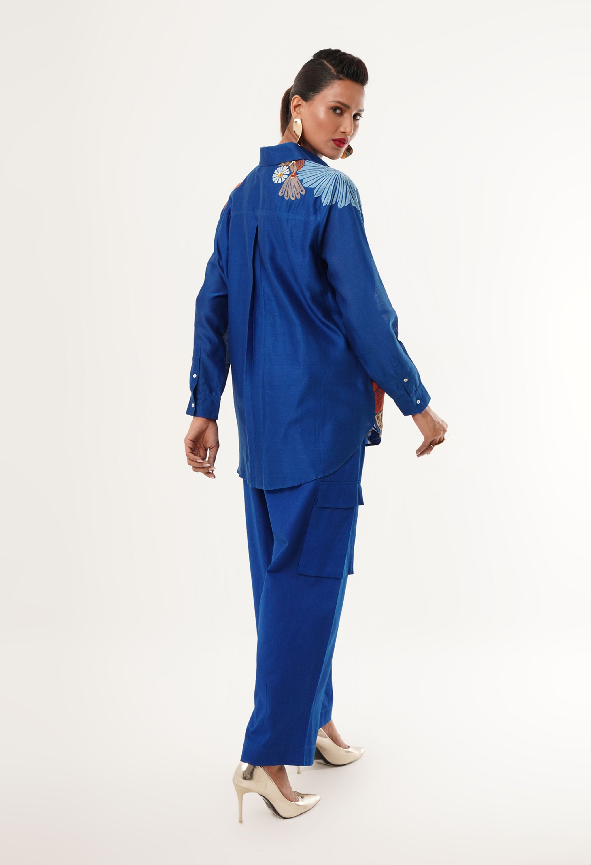 EMBROIDERED SHIRT CO ORD