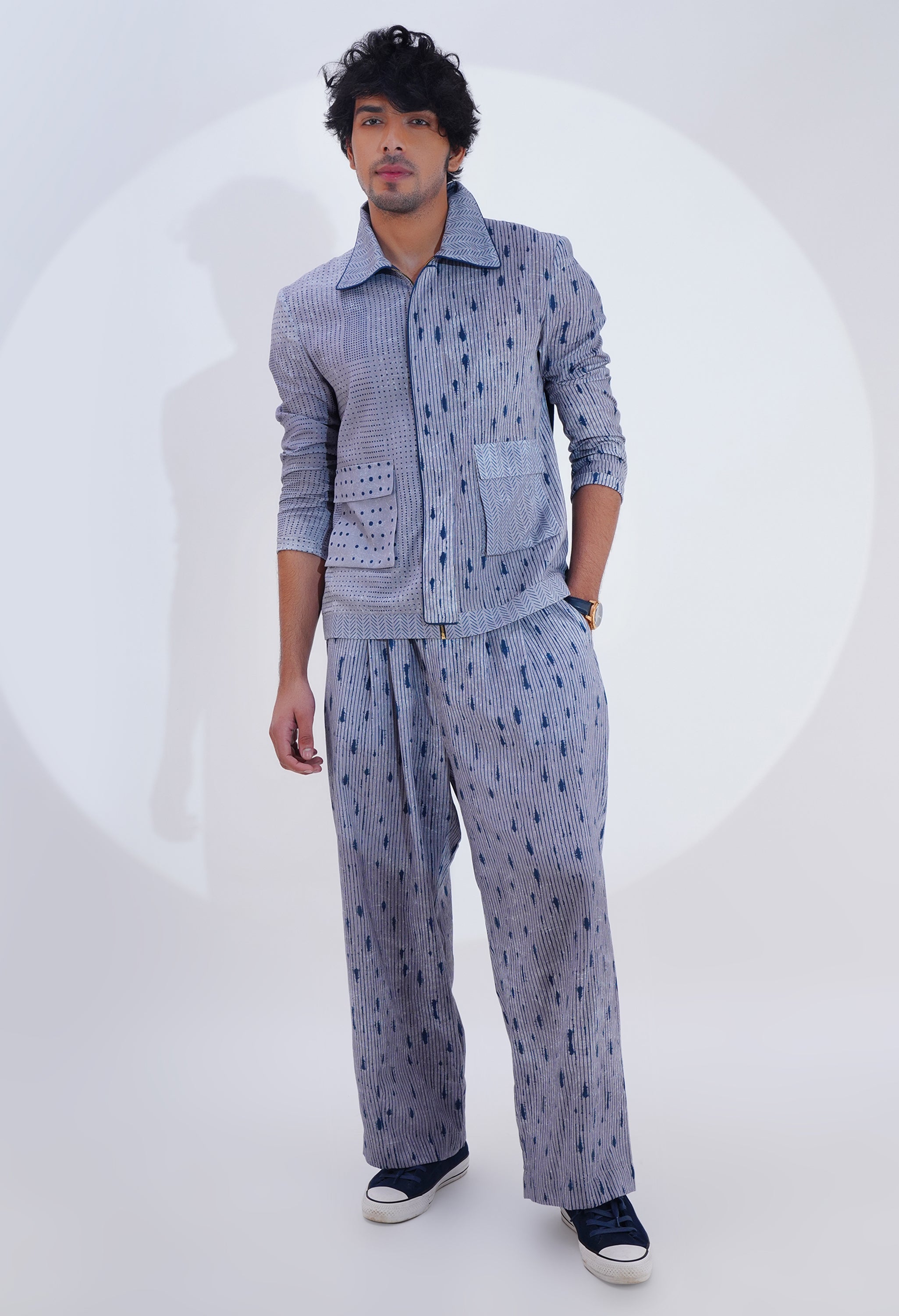 PRINTED CO ORD WITH TIGER EMB BACK DETAILING