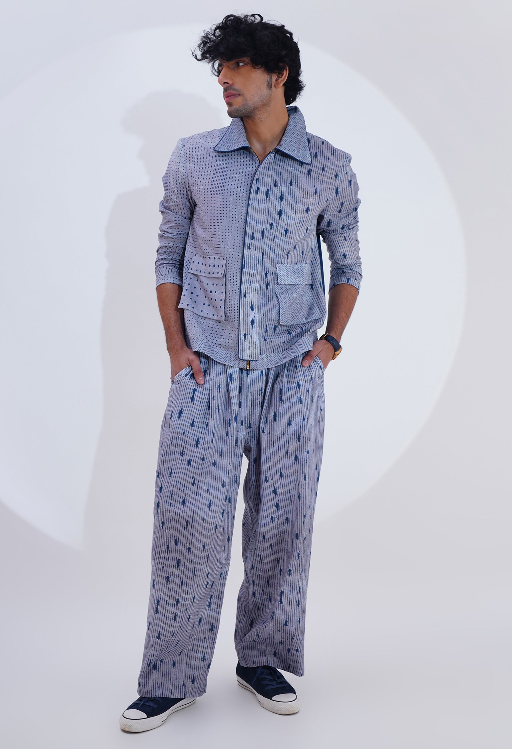 PRINTED CO ORD WITH TIGER EMB BACK DETAILING