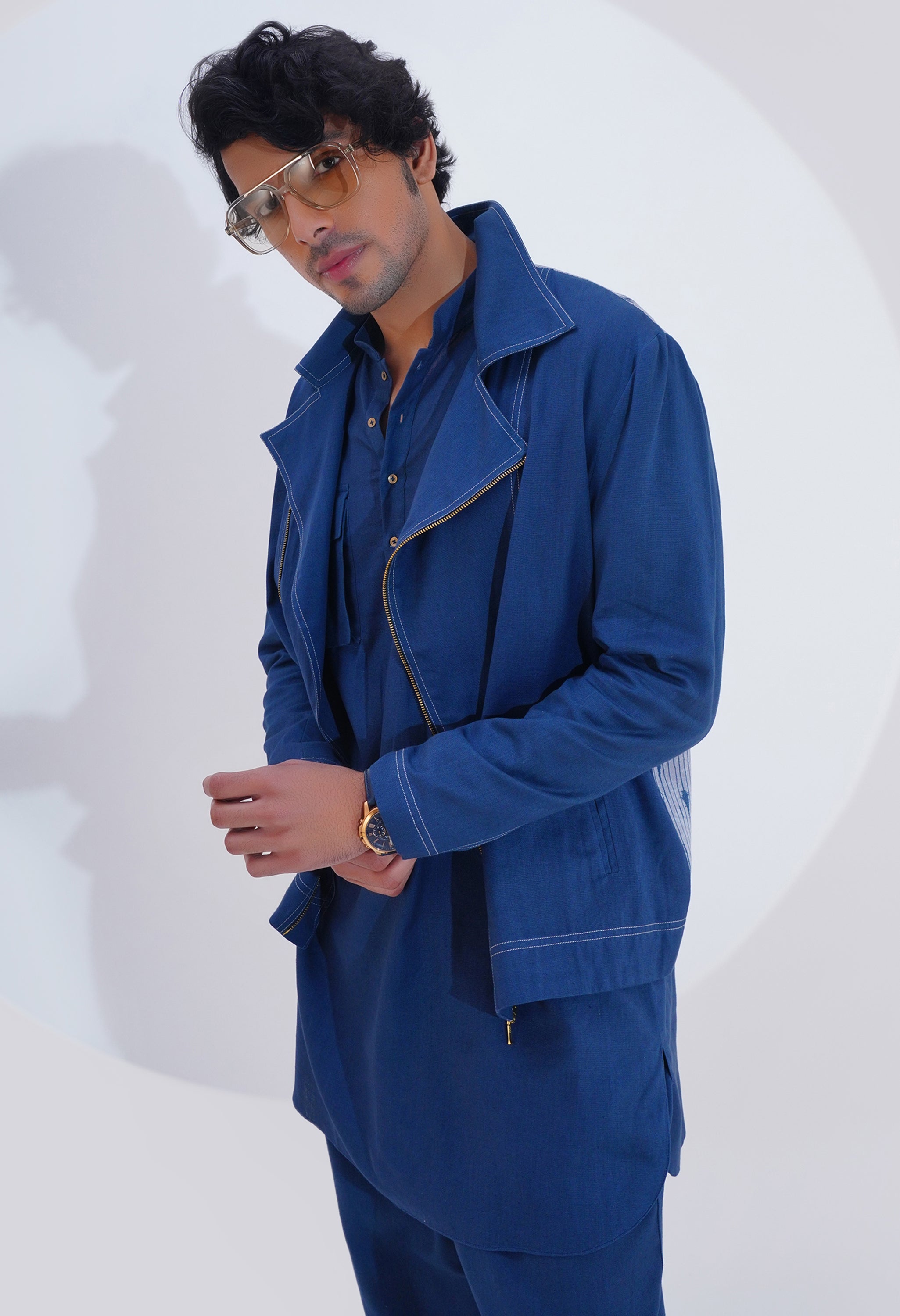 BIKER JACKET WITH PRINTED BACK