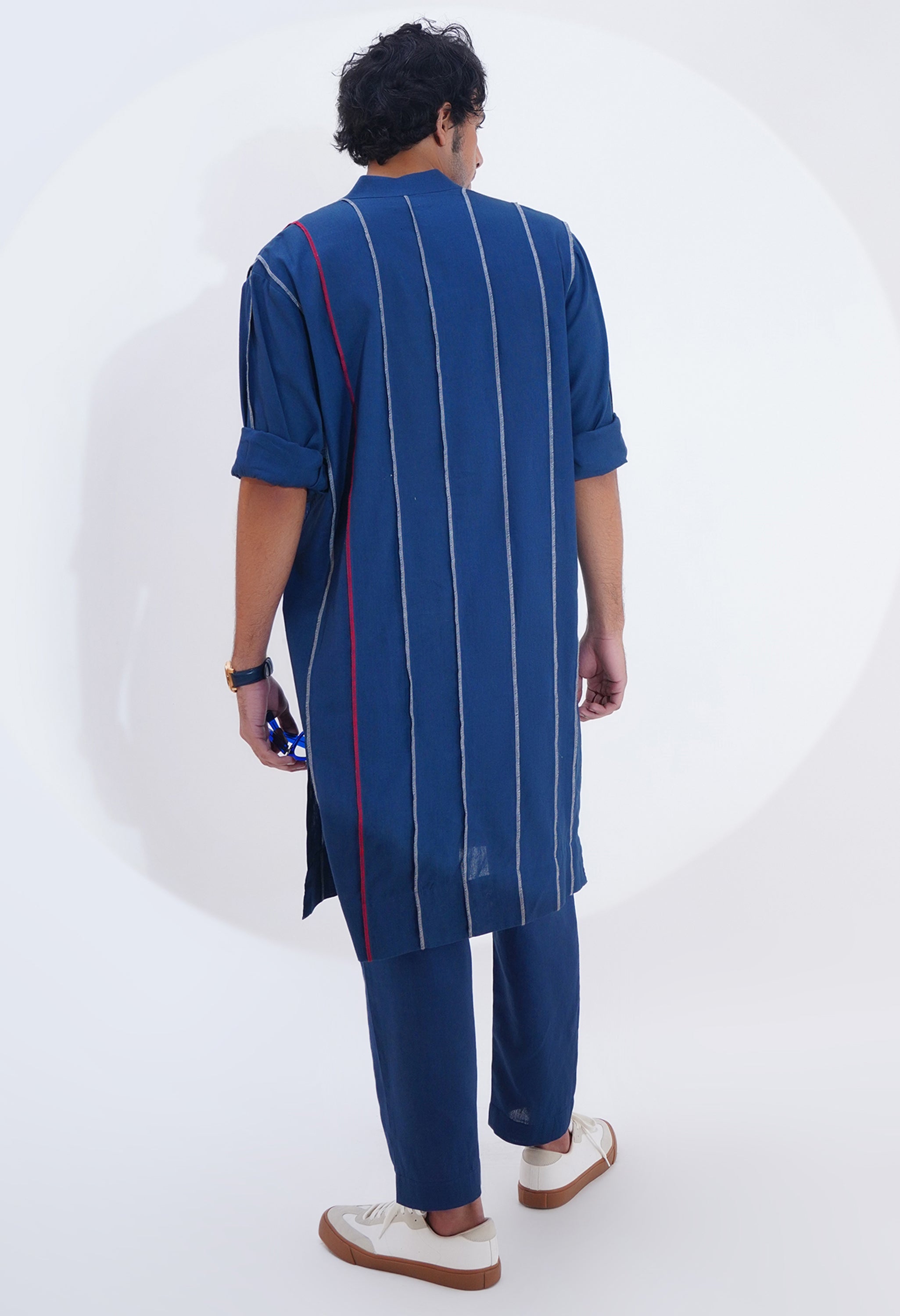 PRINTED PANEL PATCH KURTA WITH PANTS