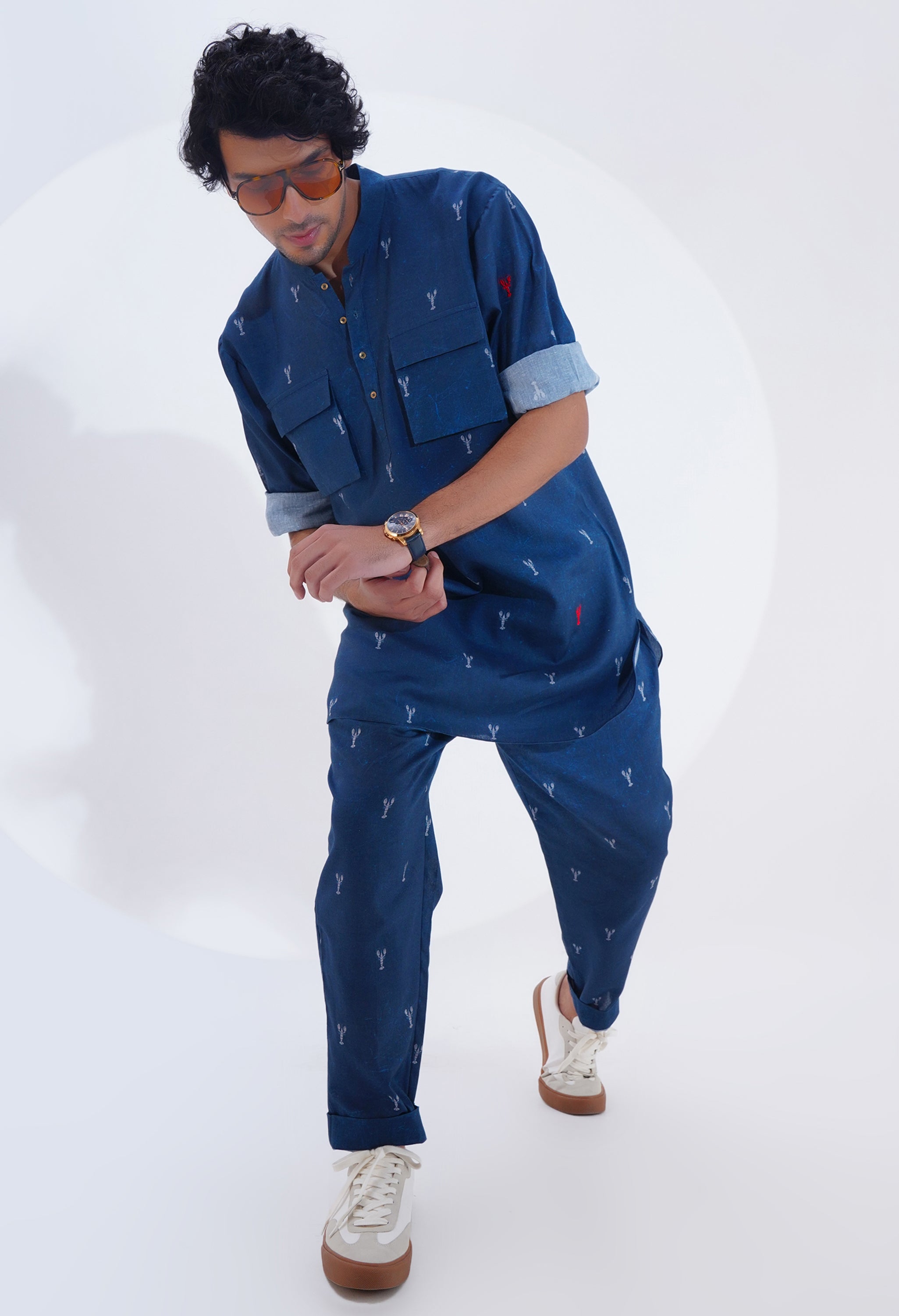 LOBSTER PRINTED KURTA WITH PANTS