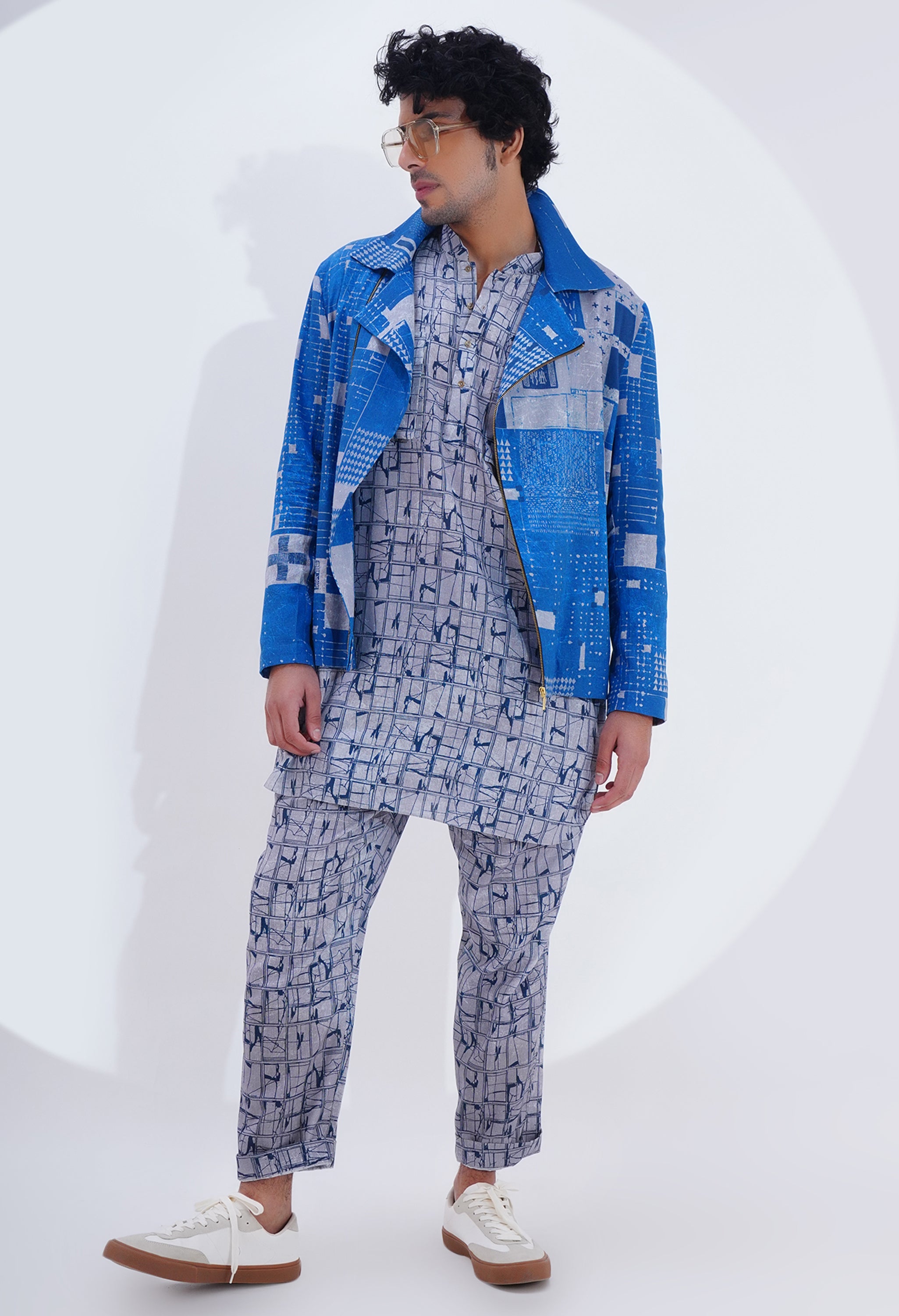 PRINTED BIKER JACKET