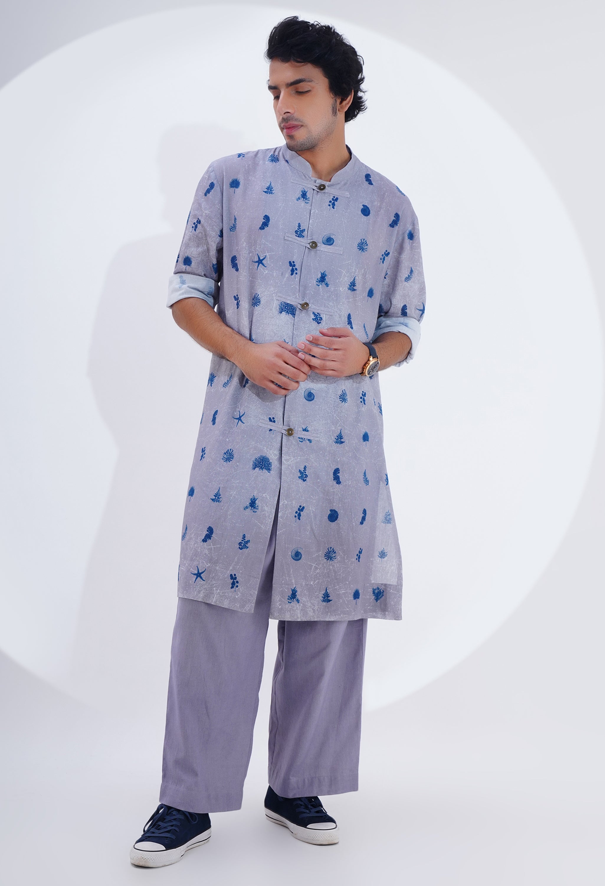PRINTED LONG KURTA WITH PANTS