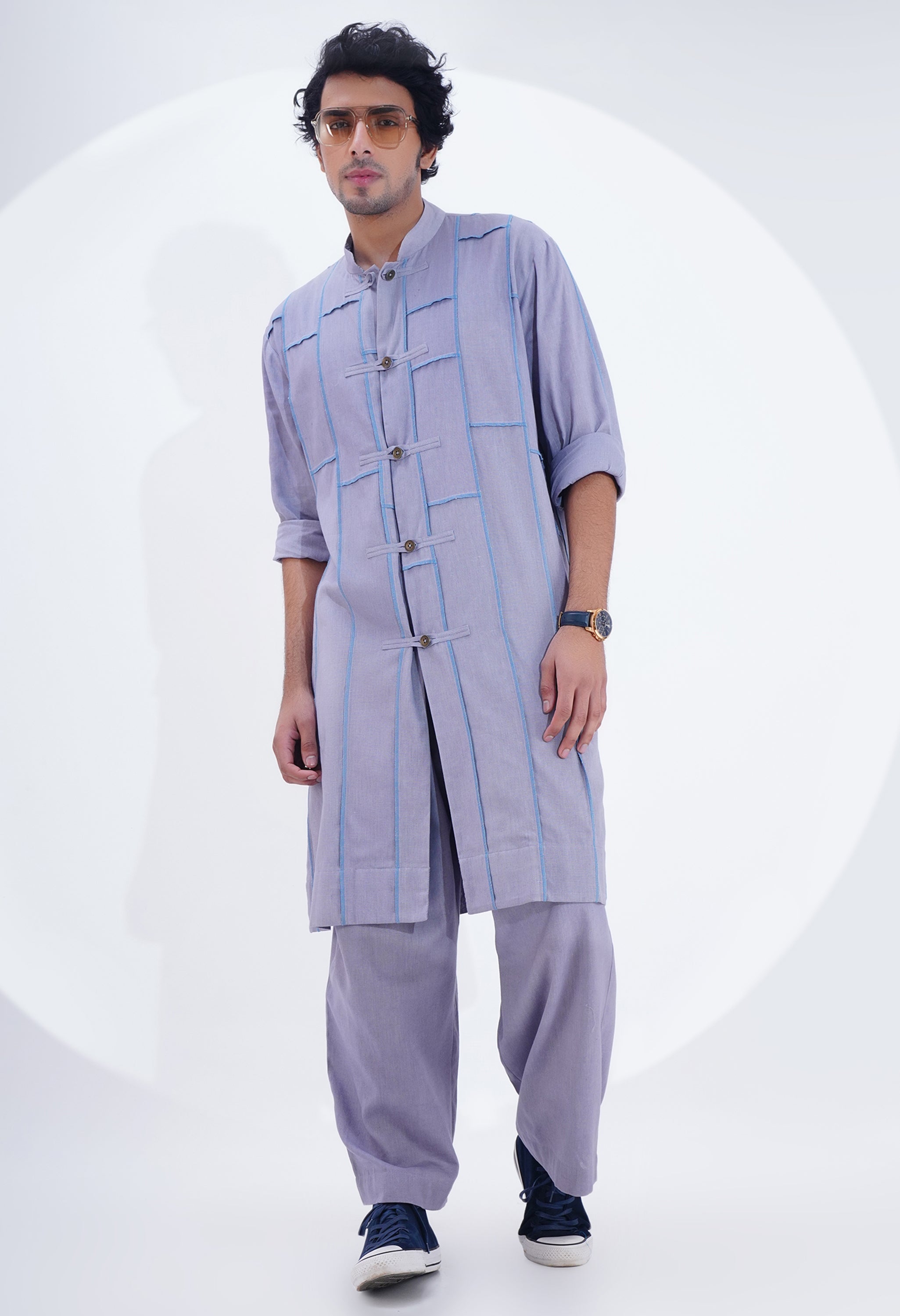 OVERLOCK PANEL DETAILING KURTA WITH PANT