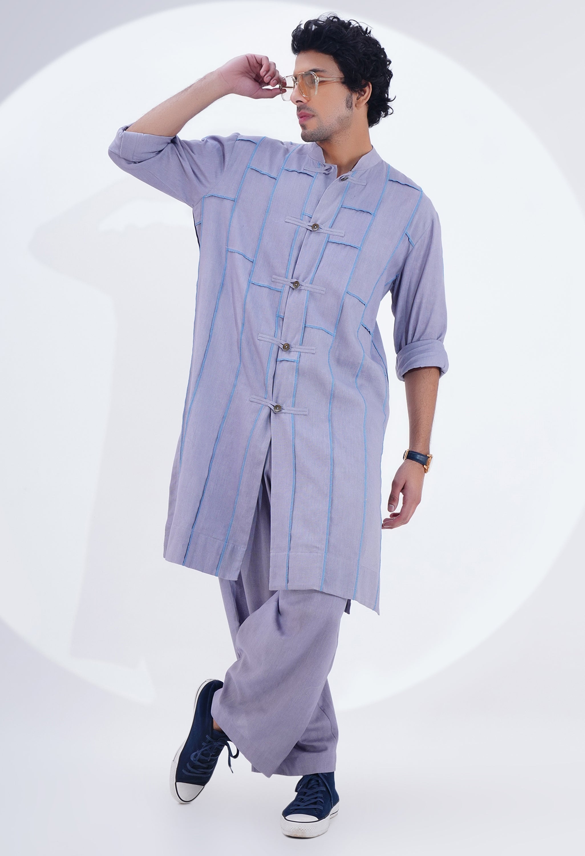 OVERLOCK PANEL DETAILING KURTA WITH PANT