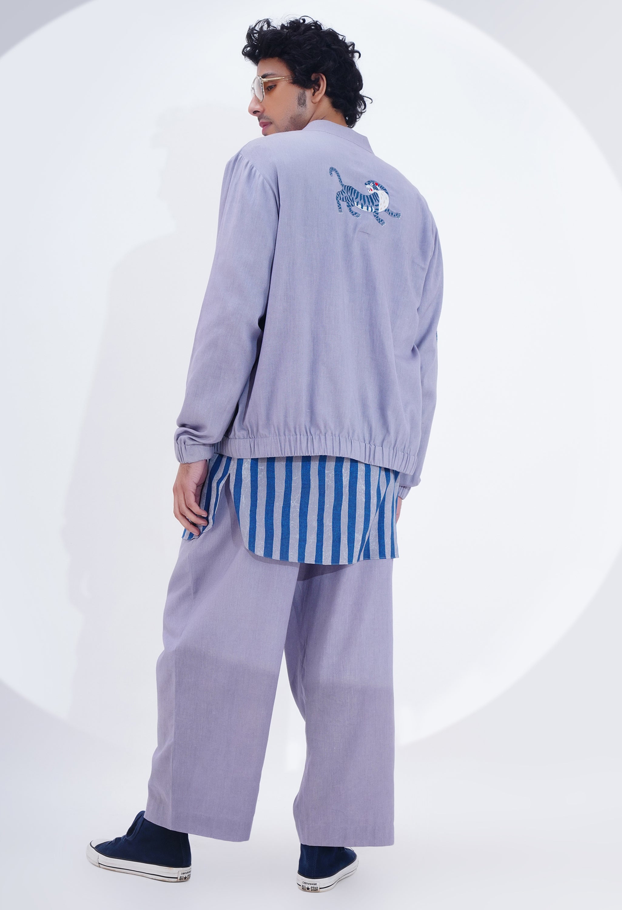 TIGER EMBROIDERED BOMBER JACKET