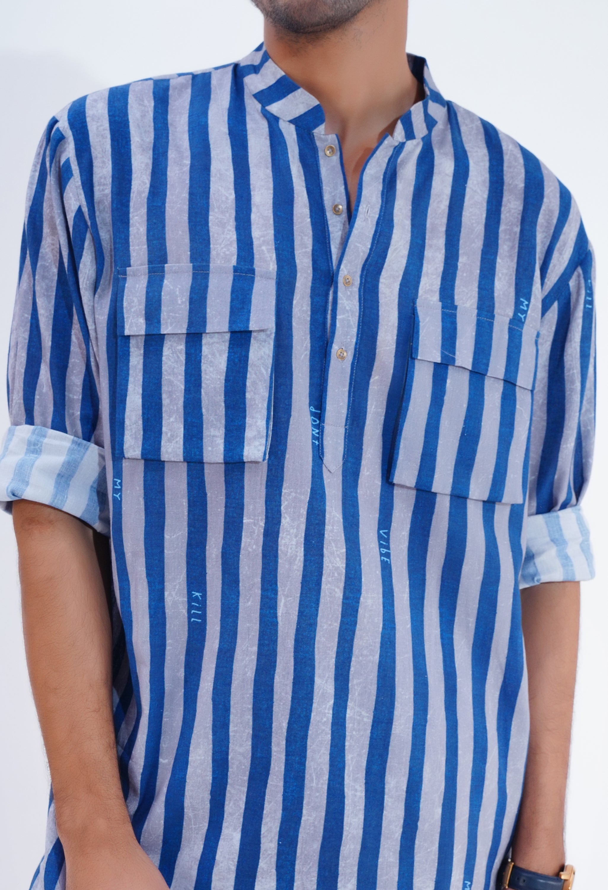 STRIPED PRINTED KURTA WITH PANTS