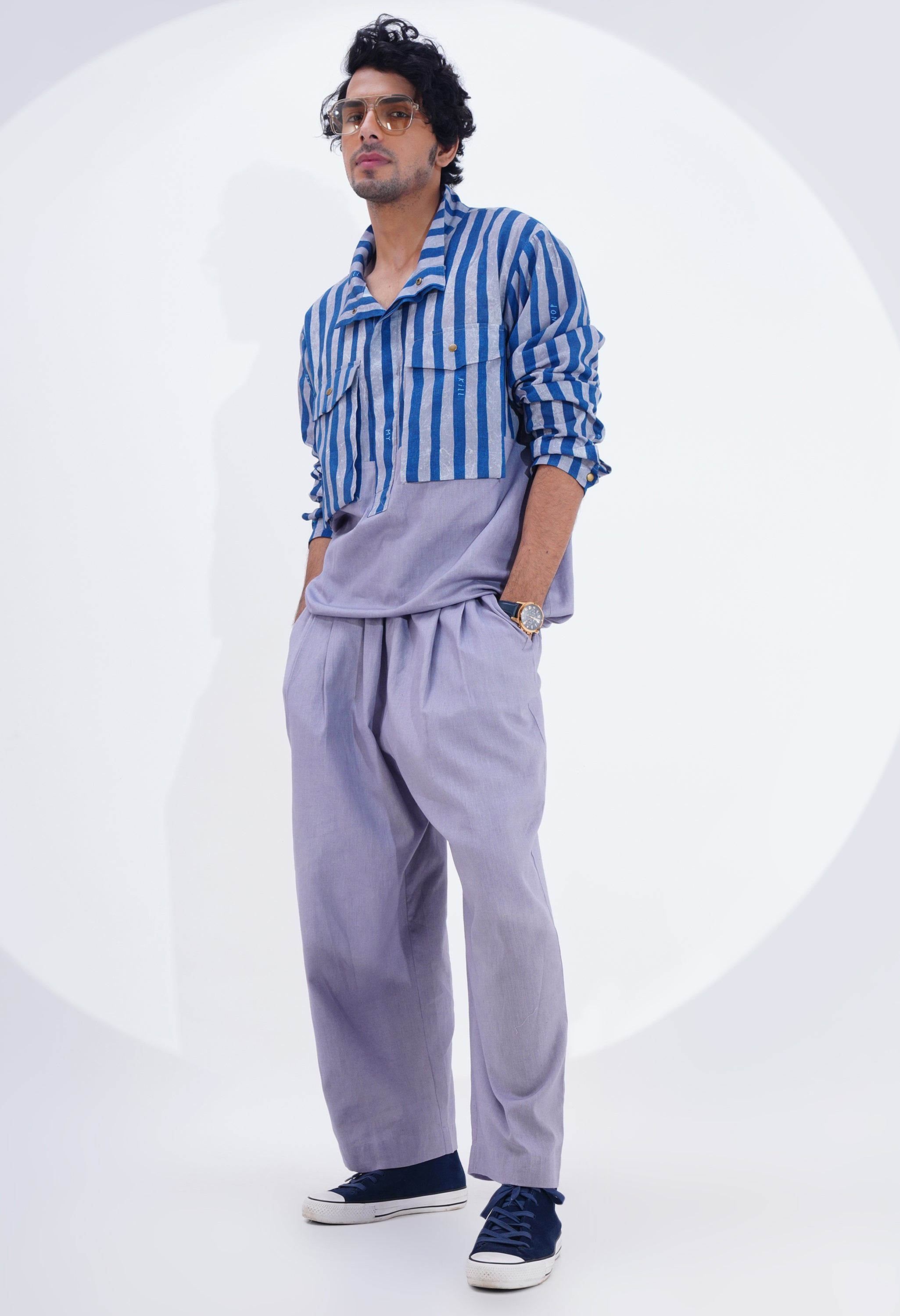 STRIPED PRINTED SHACKET