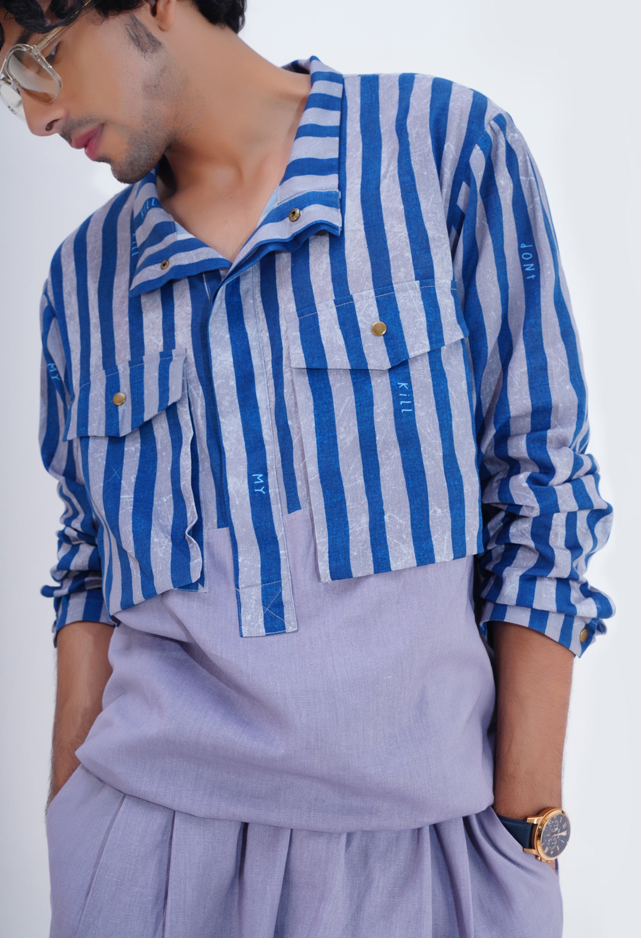 STRIPED PRINTED SHACKET